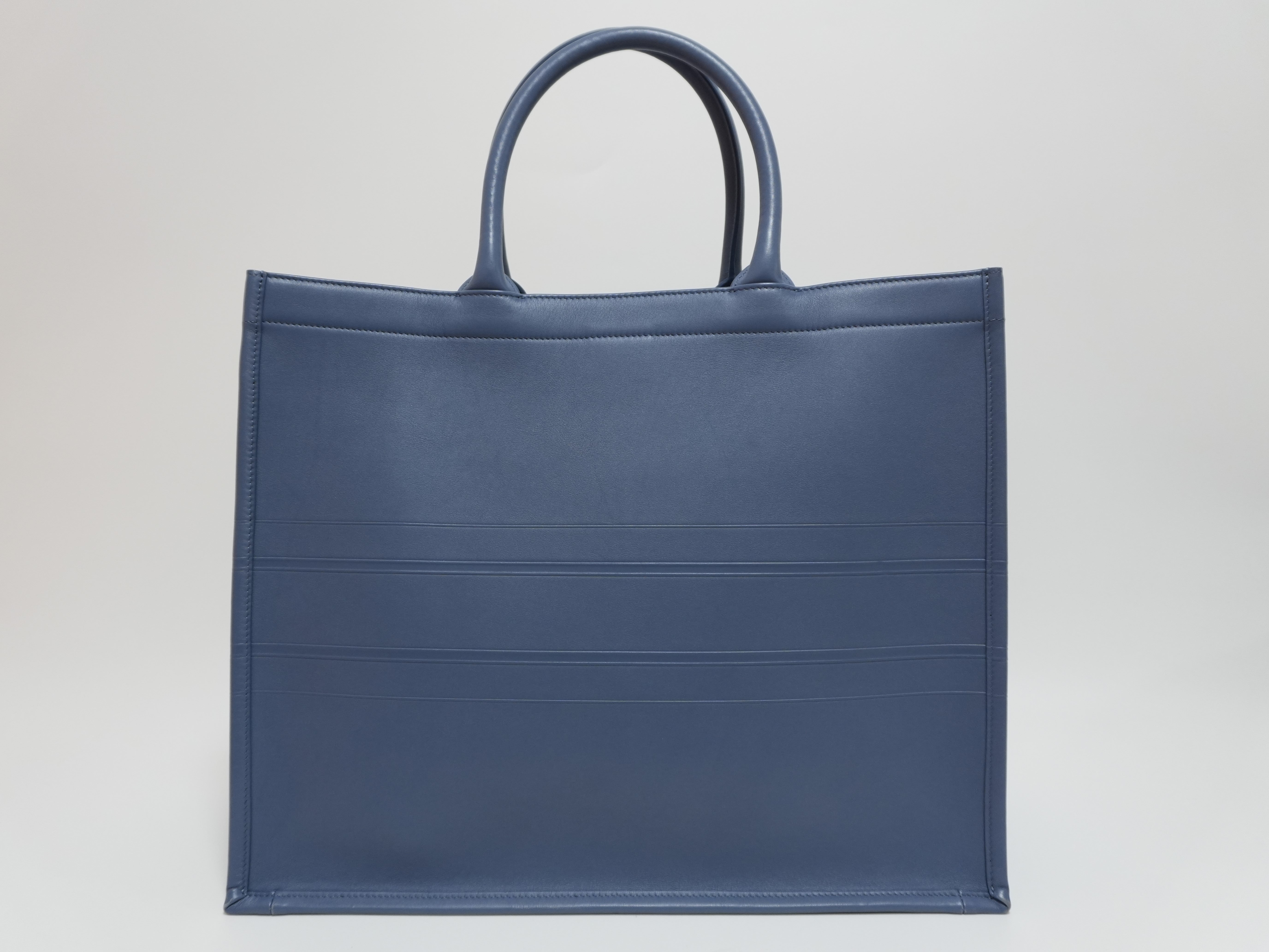 Dior Leather Book Tote Bag Indigo Used