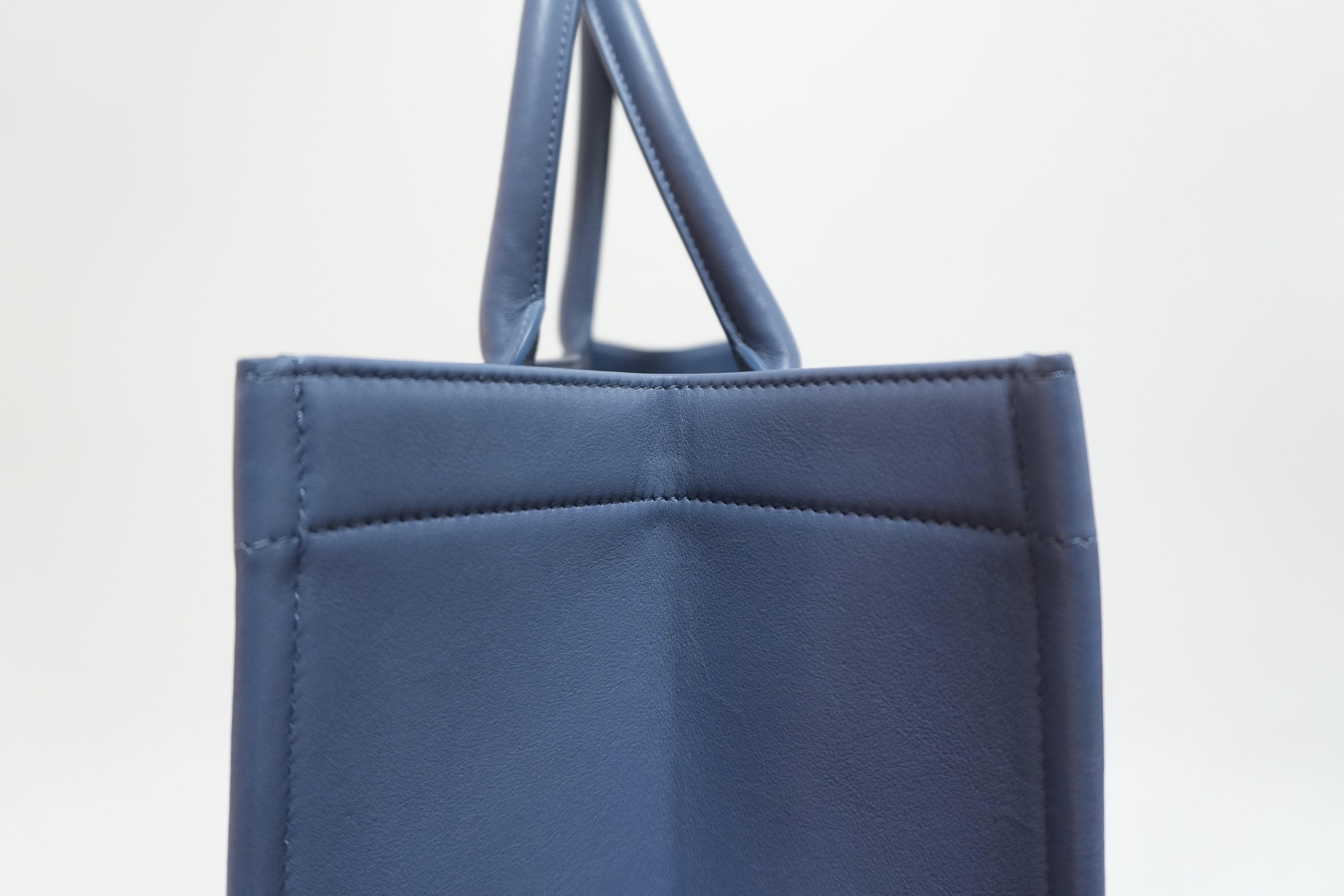Dior Leather Book Tote Bag Indigo Used