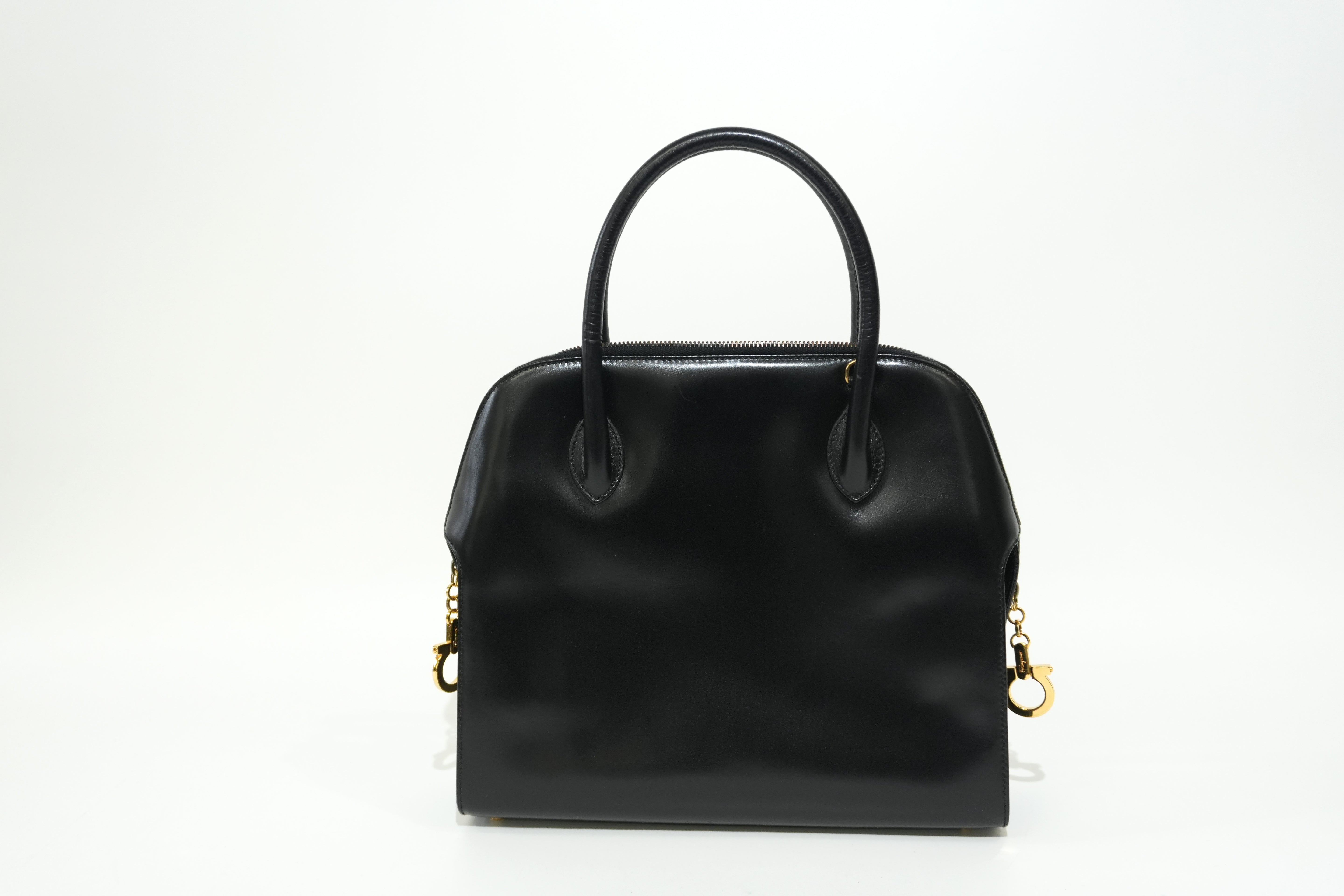 Pre-owned Ferragamo Leather Handbag Black
