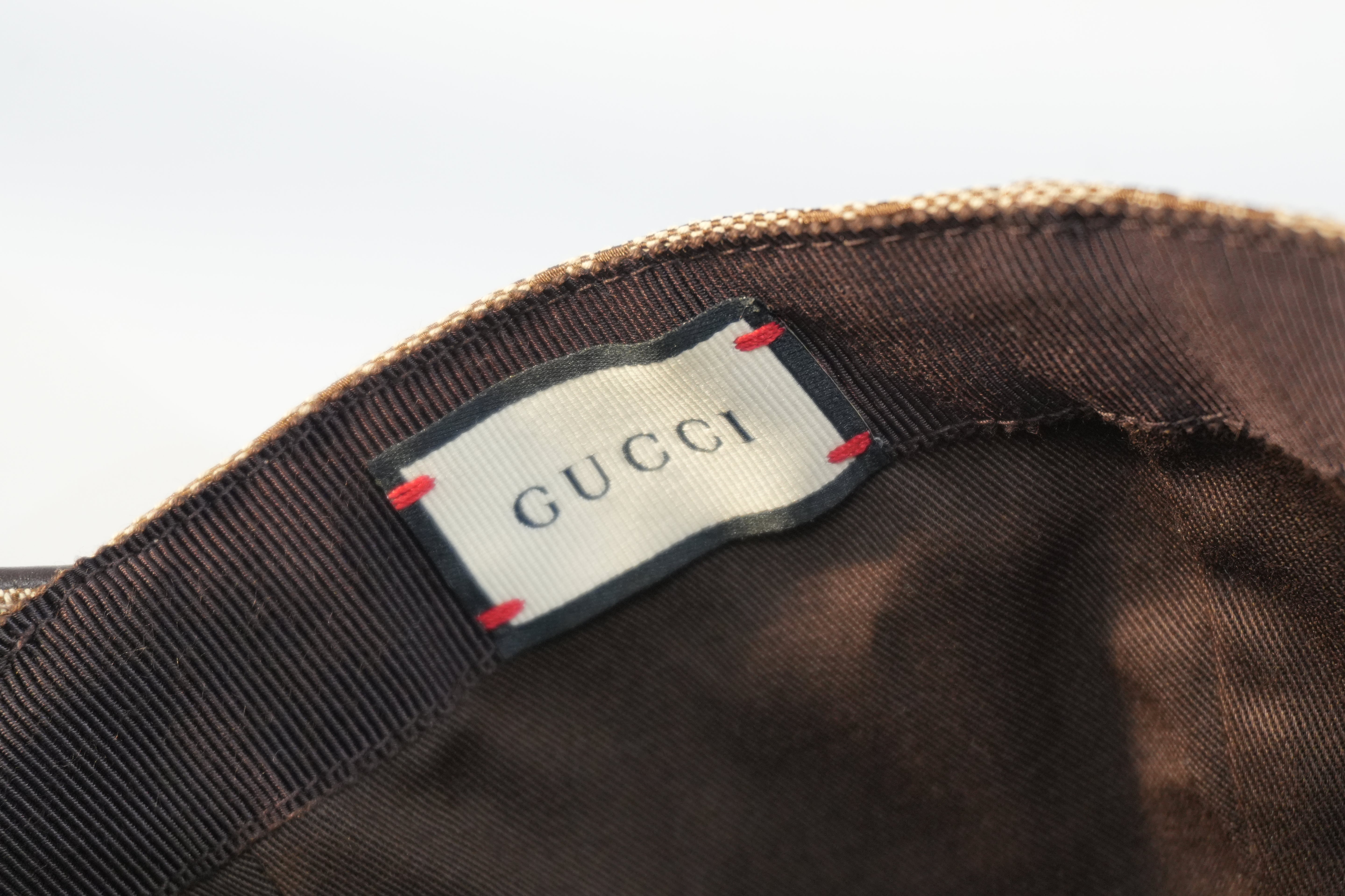 Pre-owned Gucci Ophidia Baseball Cap Size L Brown