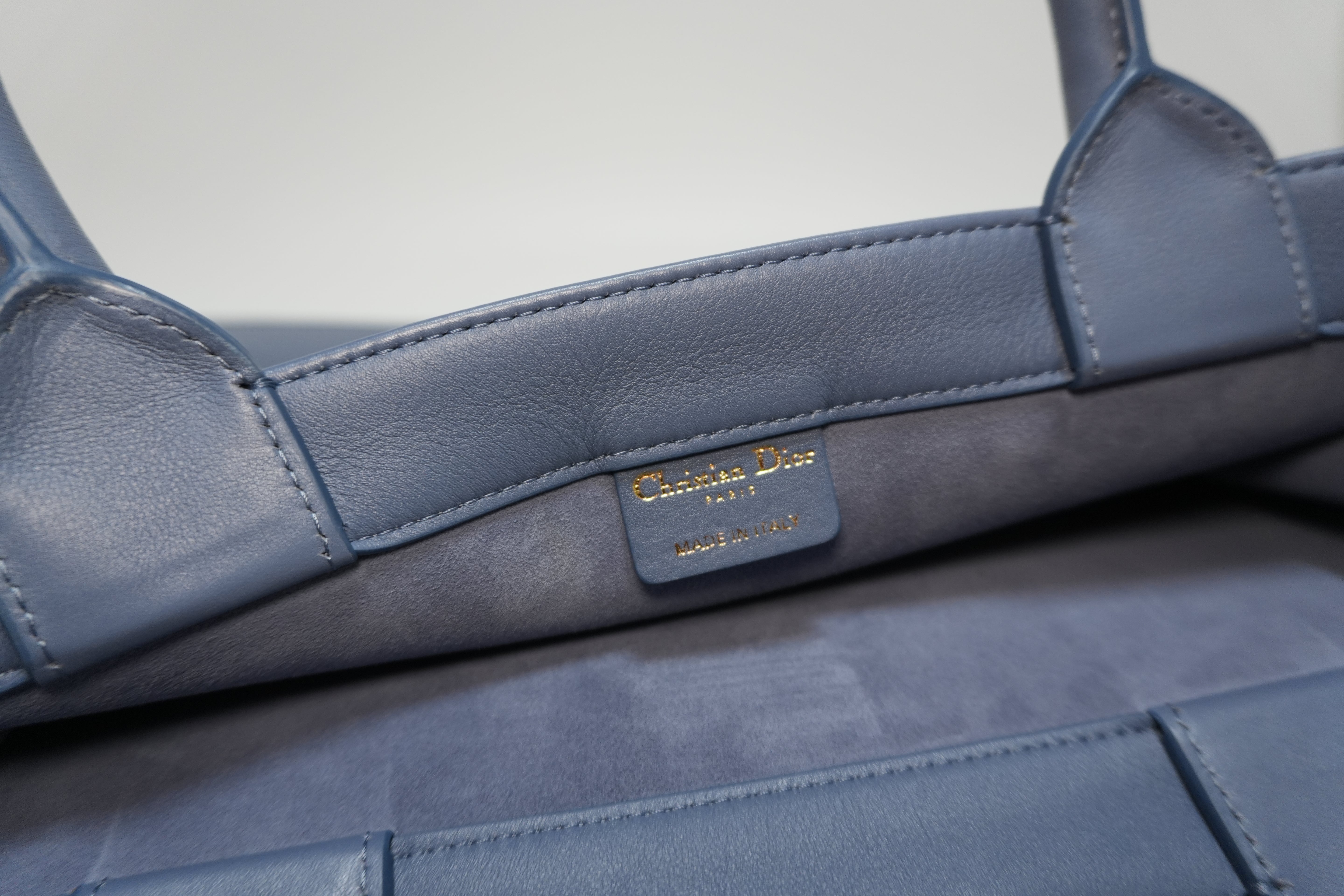 Dior Leather Book Tote Bag Indigo Used