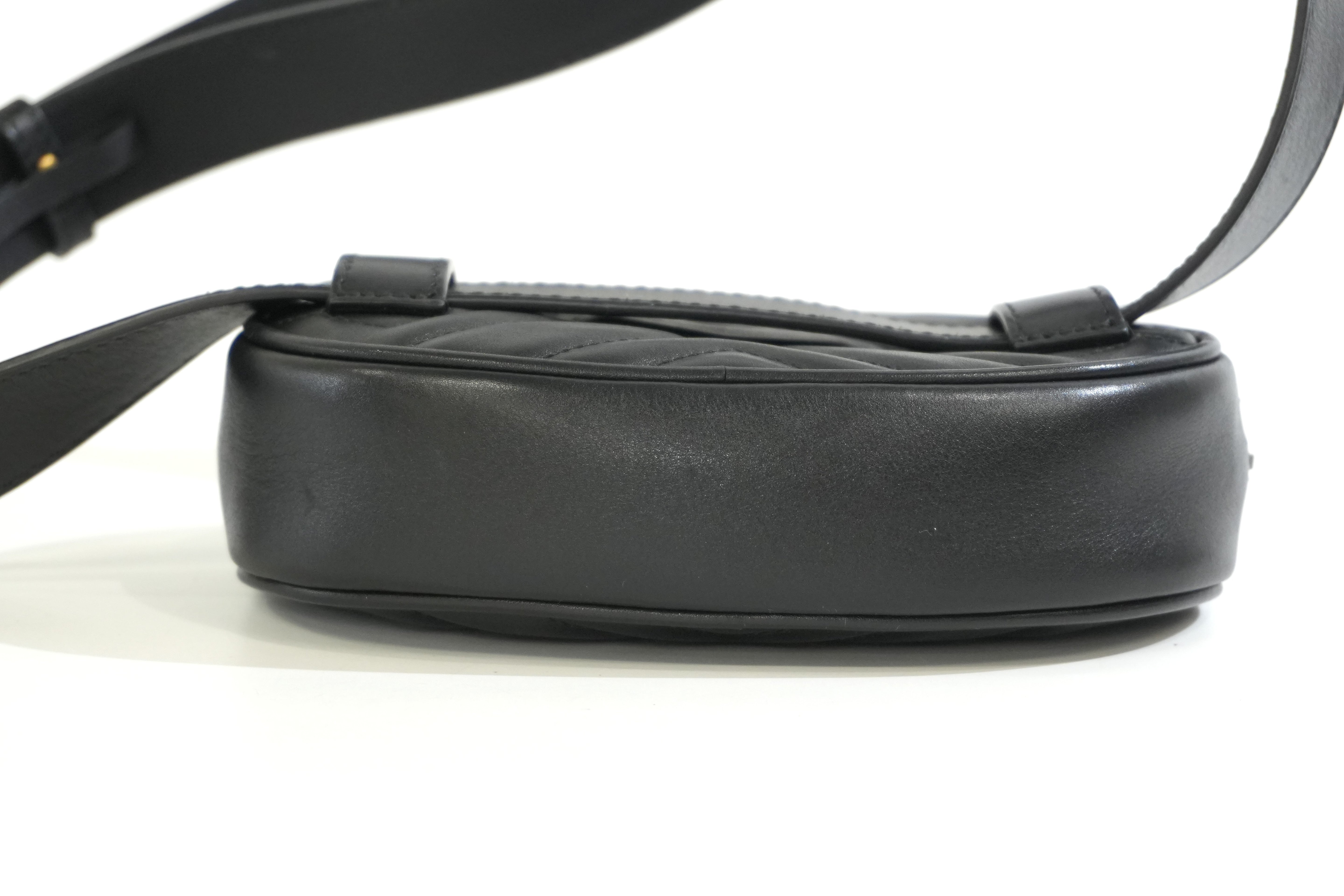 Pre-owned Gucci Marmont Belt Bag Size 85 Black