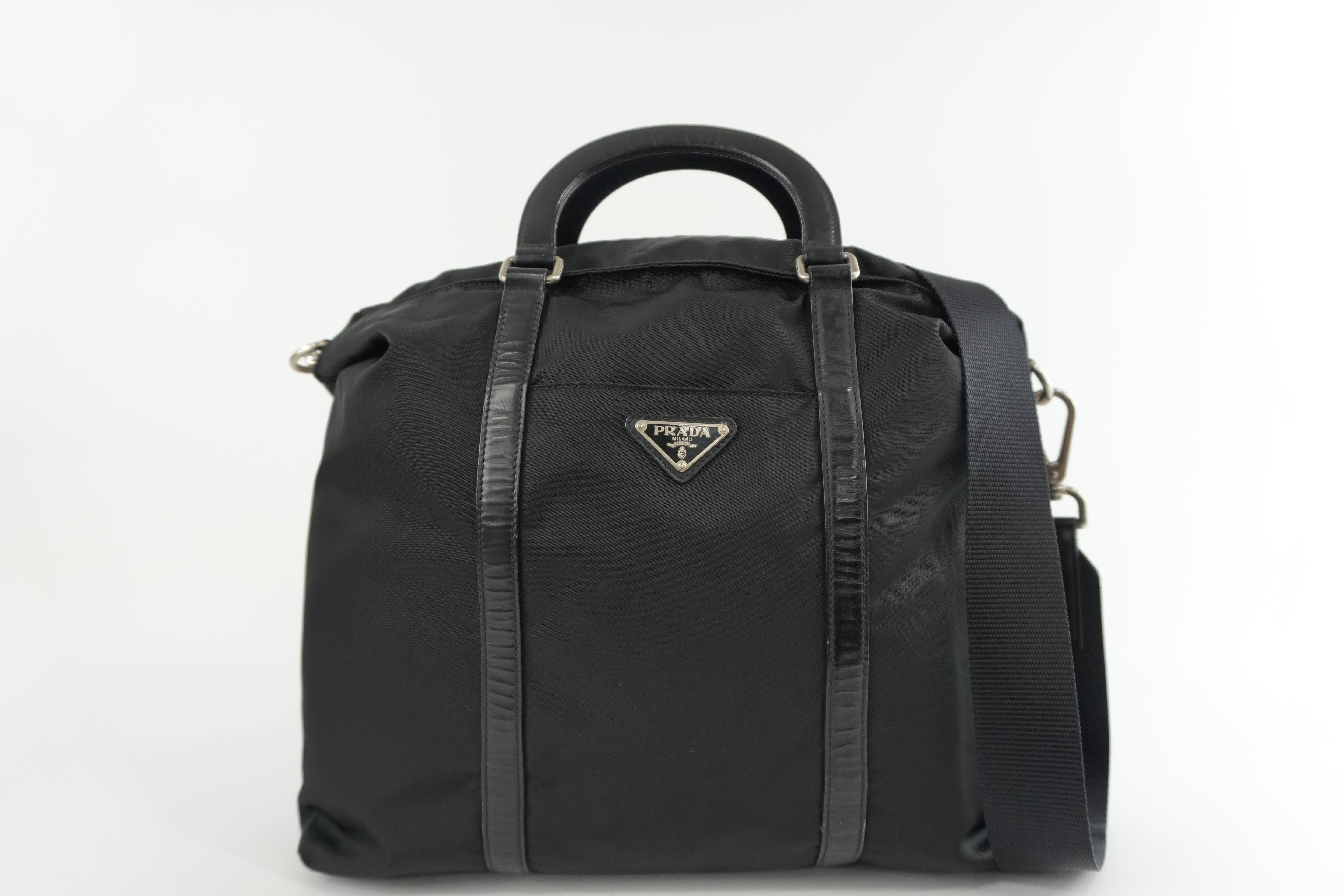 Prada Two Way Tote Bag Nylon Black Used