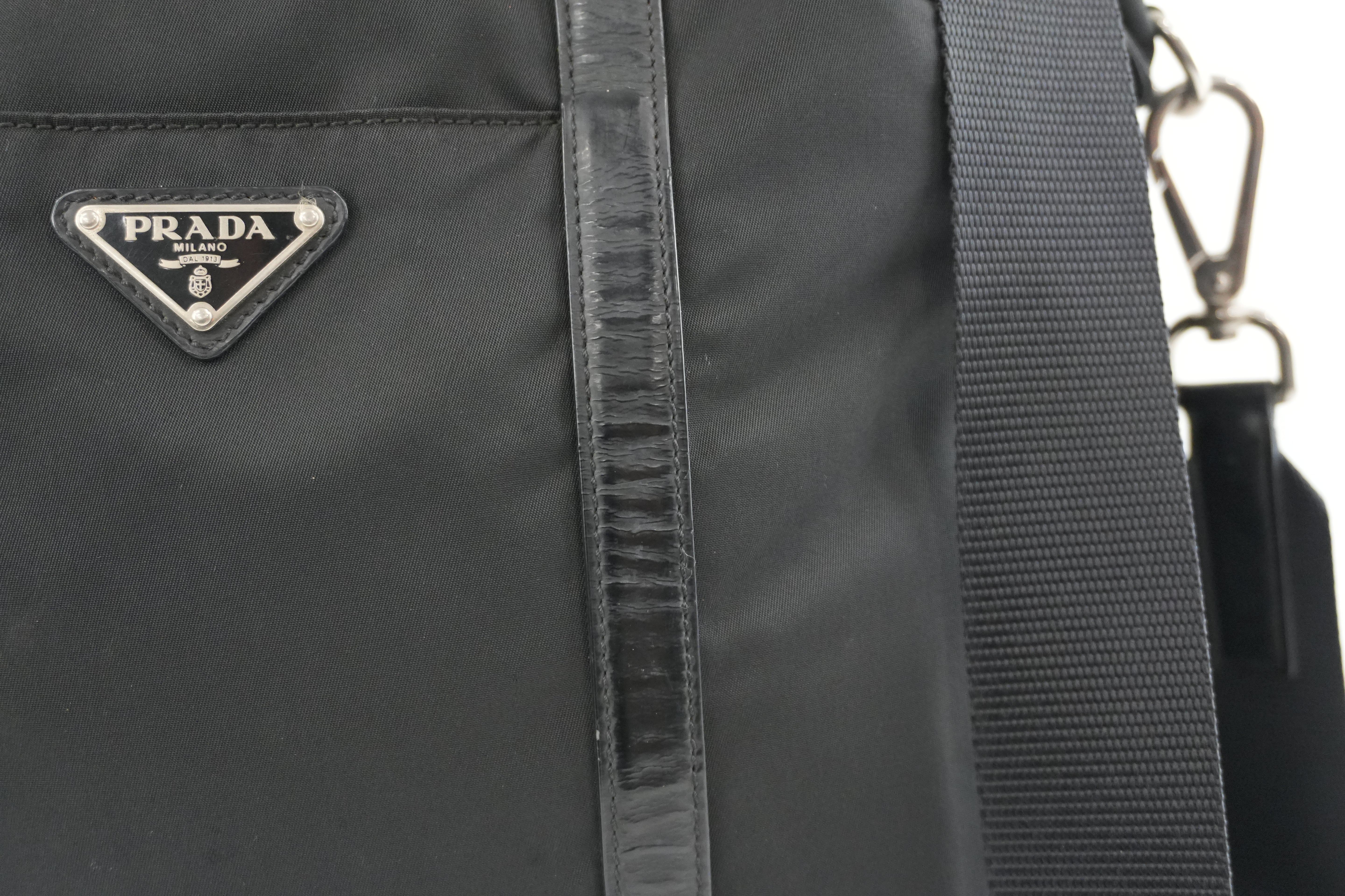 Prada Two Way Tote Bag Nylon Black Used