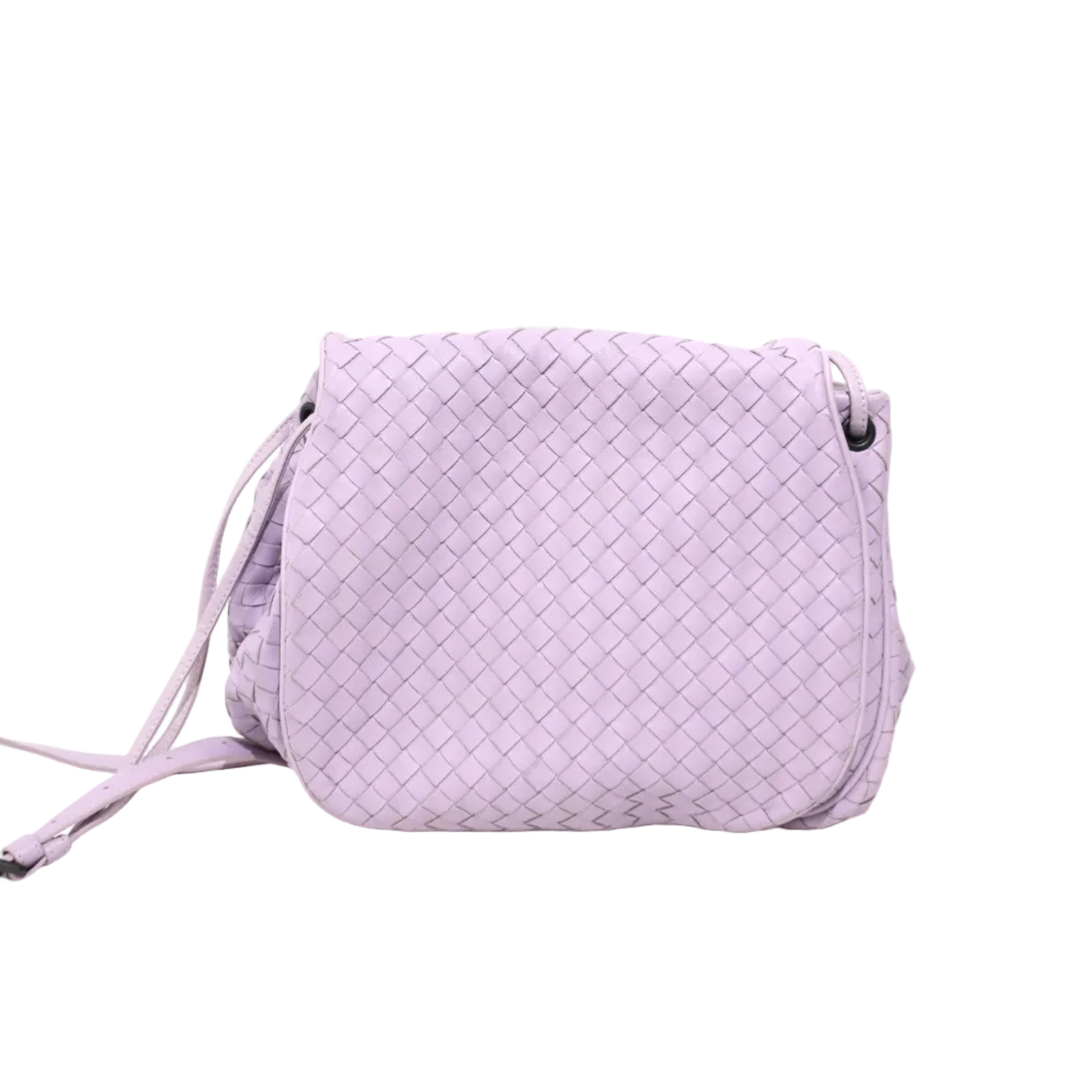 Pre-owned Leather Intrecciato Shoulder Bag Light Purple