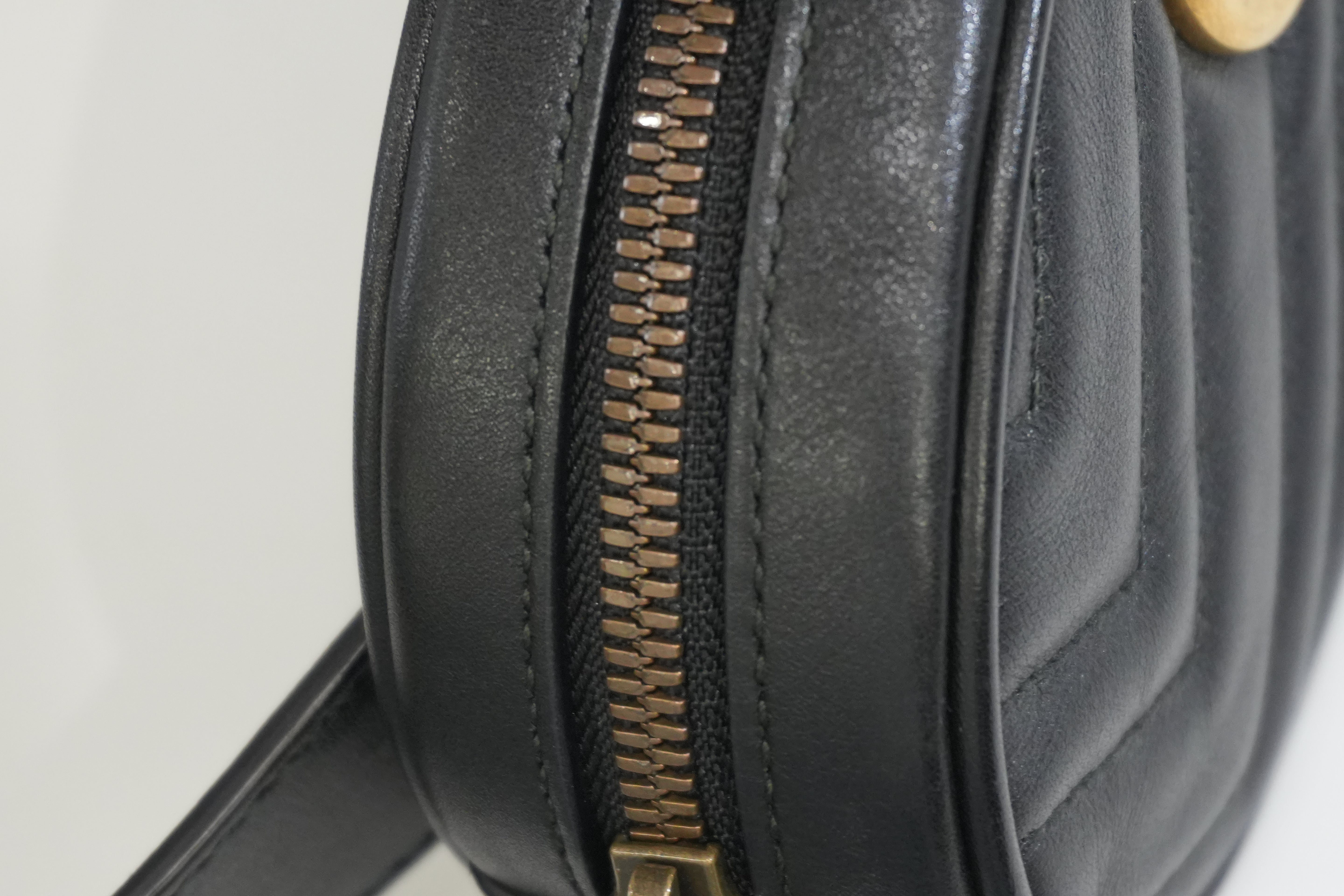 Pre-owned Gucci Marmont Belt Bag Size 85 Black
