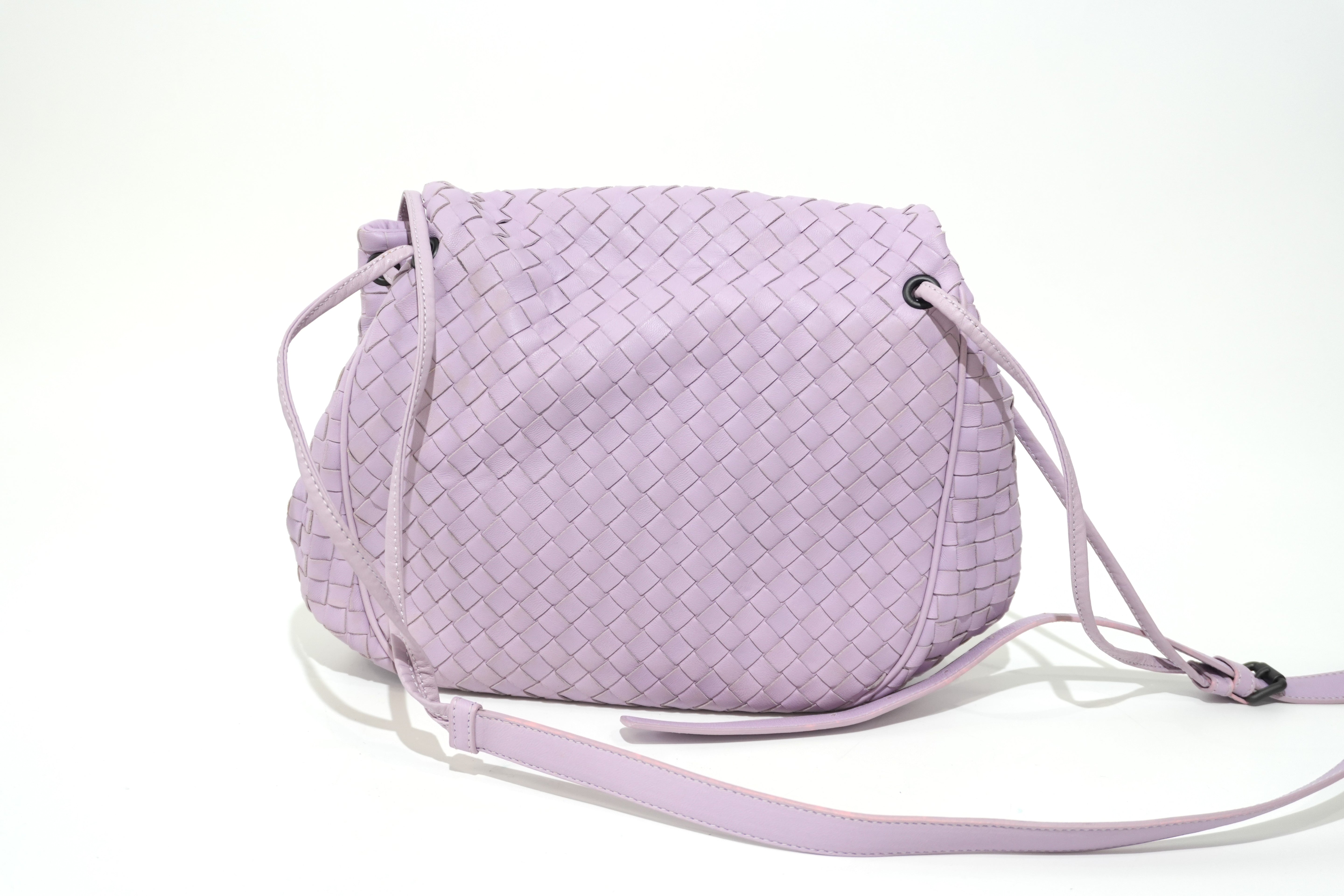 Pre-owned Leather Intrecciato Shoulder Bag Light Purple