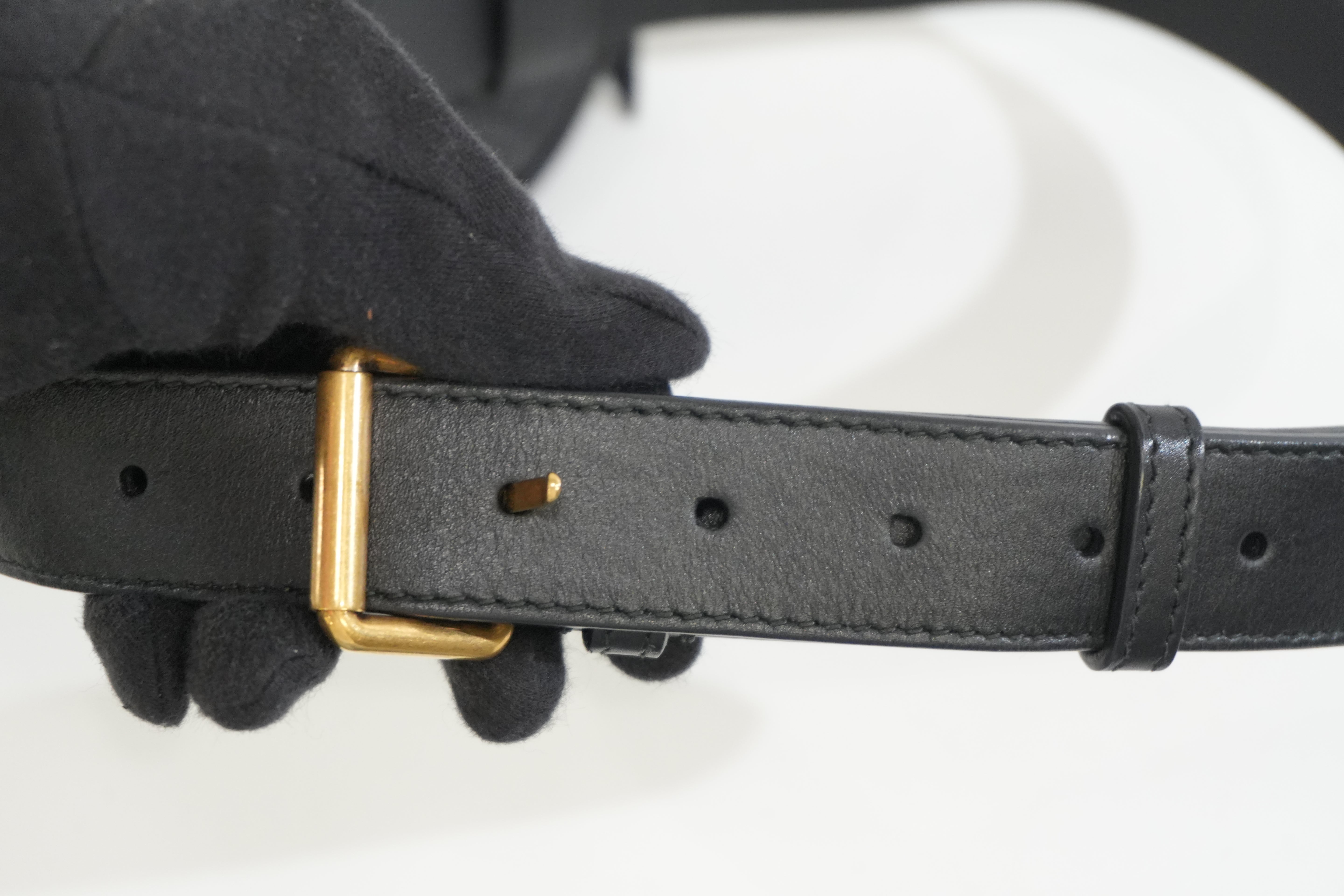 Pre-owned Gucci Marmont Belt Bag Size 85 Black