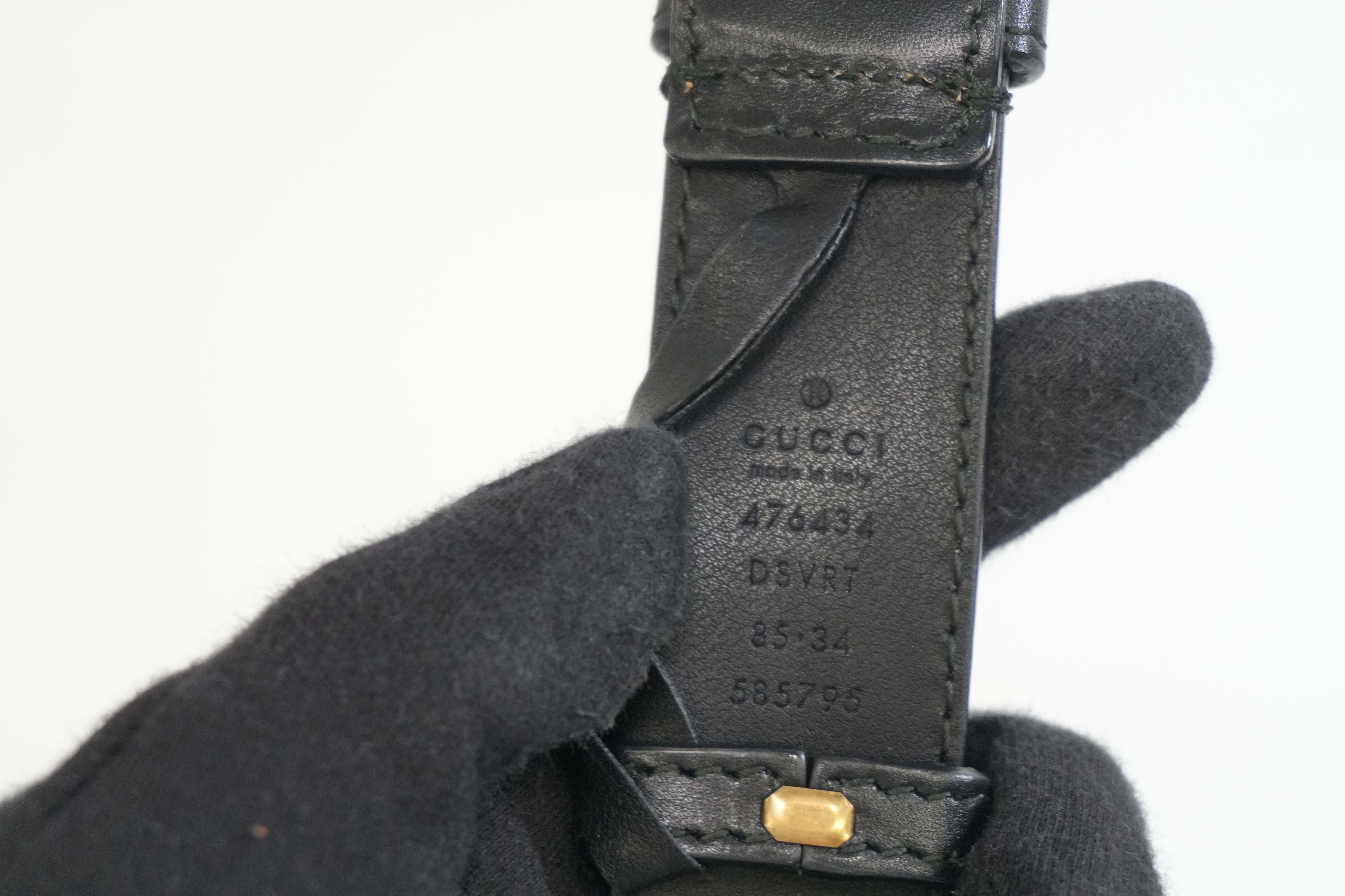 Pre-owned Gucci Marmont Belt Bag Size 85 Black