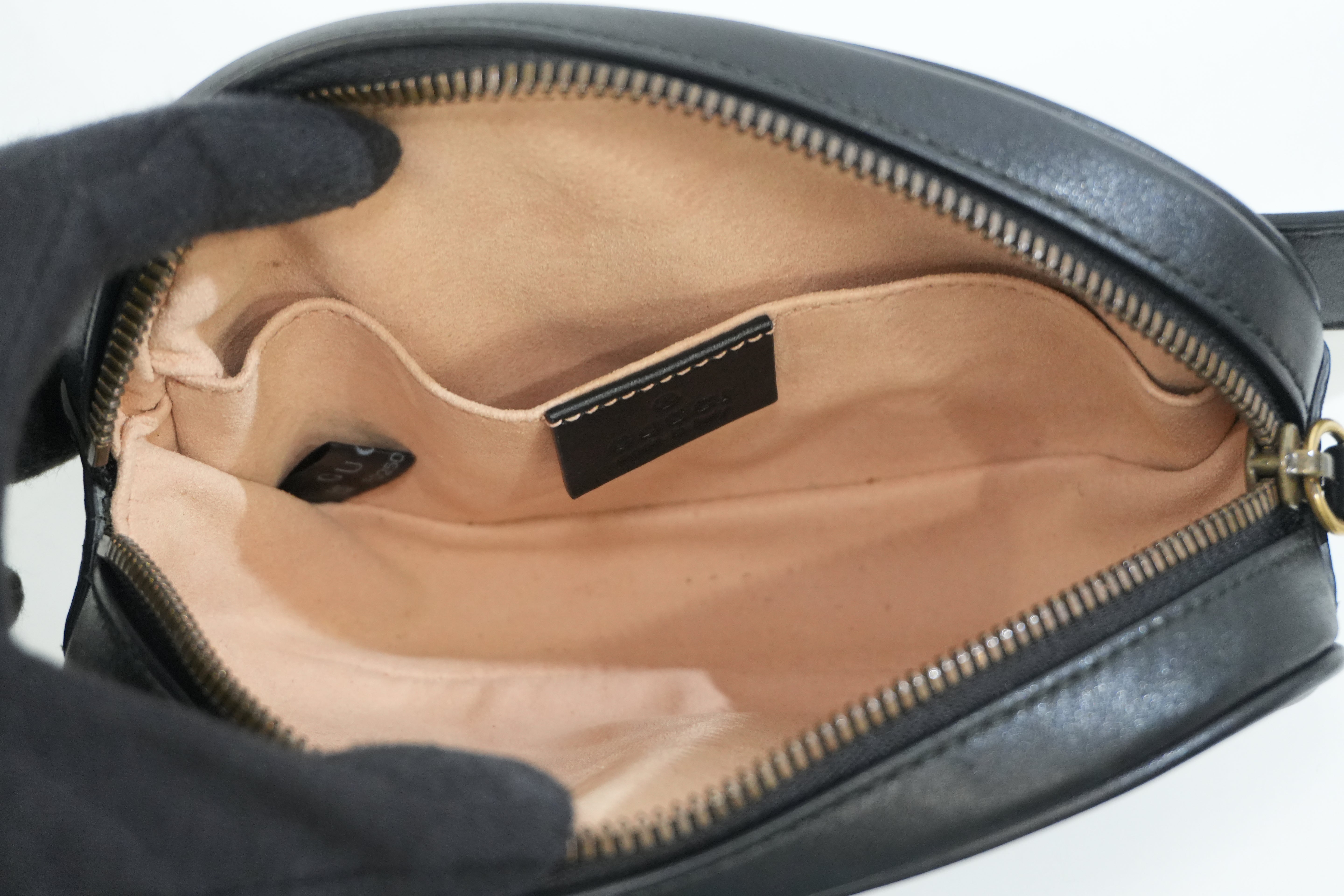 Pre-owned Gucci Marmont Belt Bag Size 85 Black