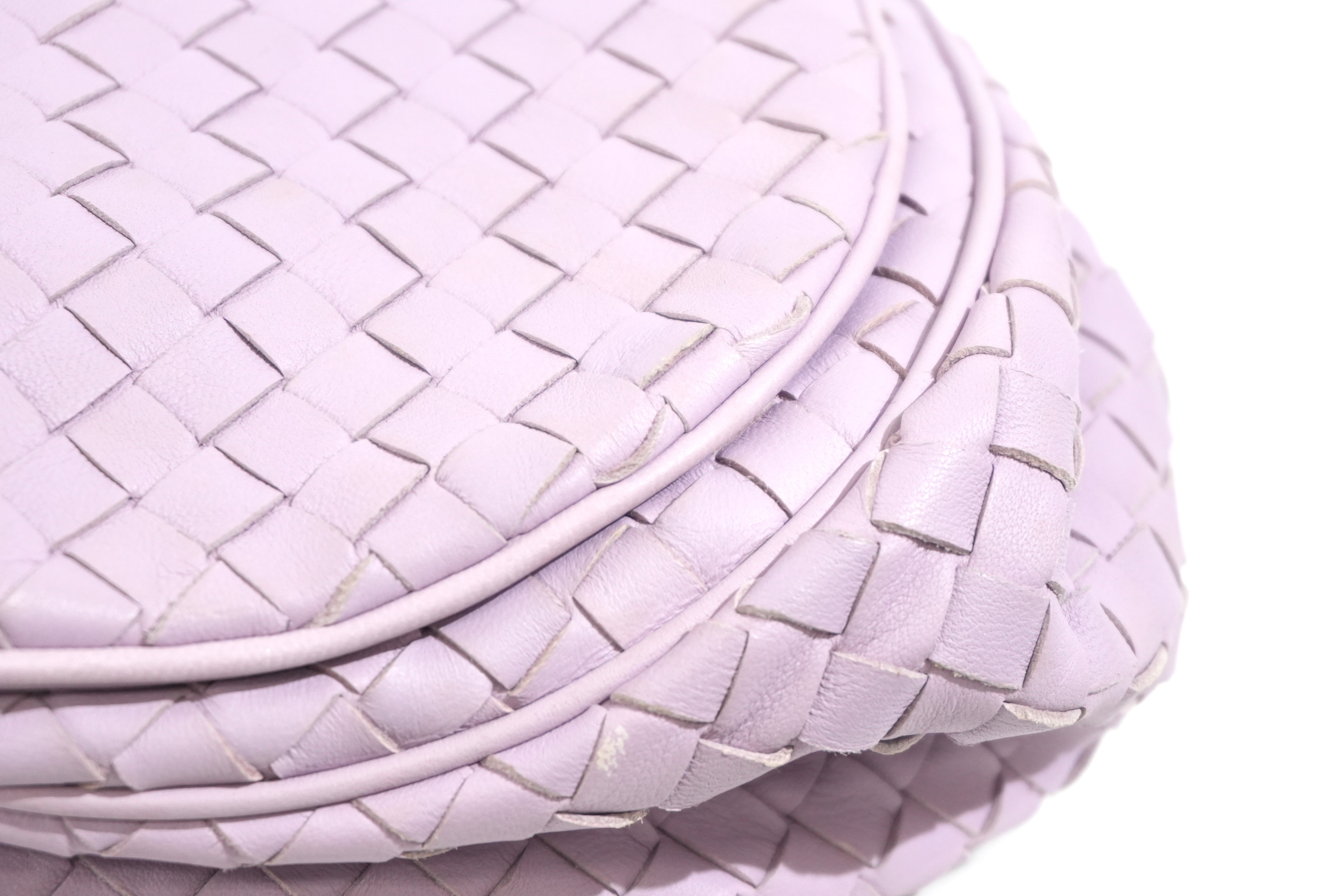 Pre-owned Leather Intrecciato Shoulder Bag Light Purple