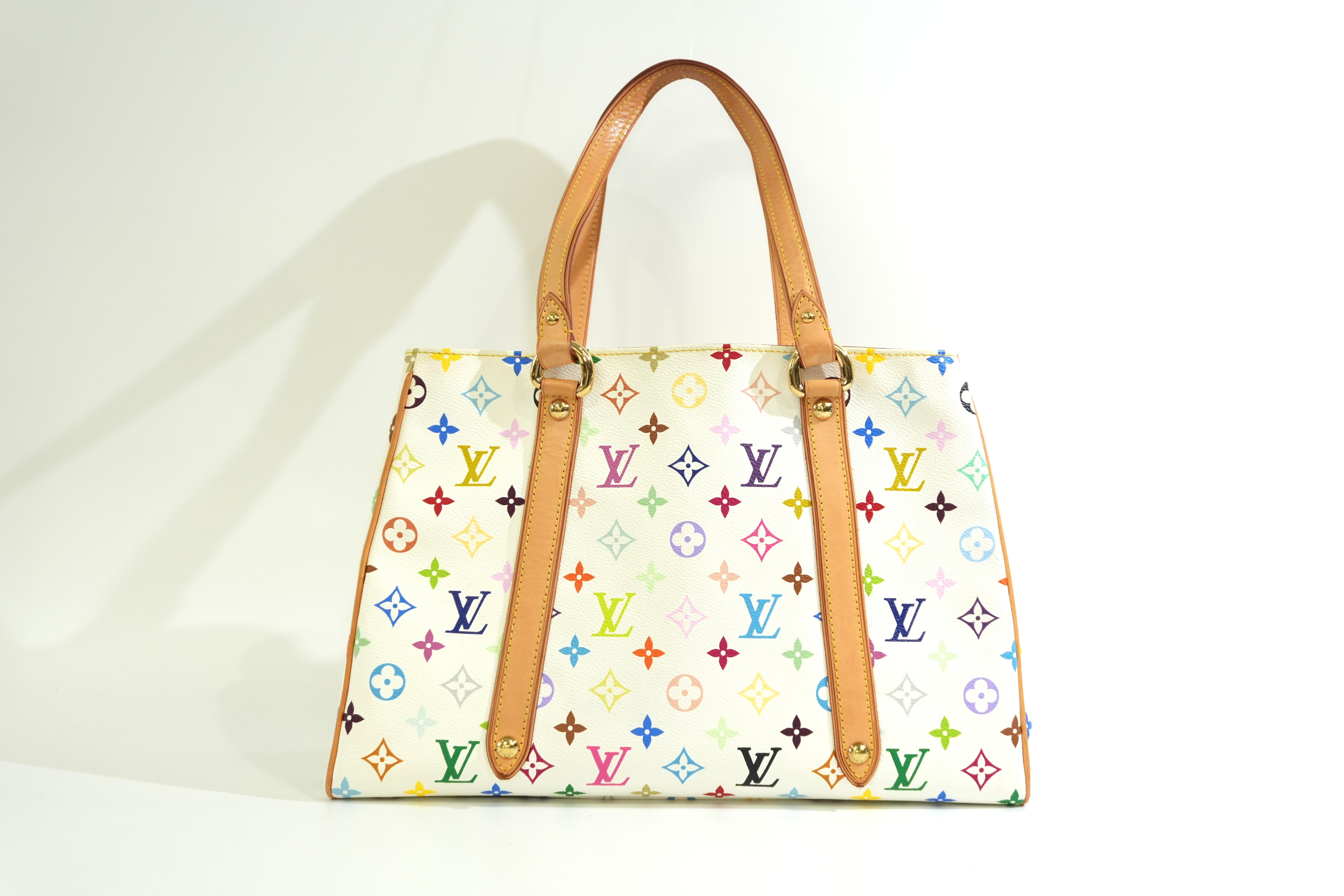 Pre-owned Louis Vuitton Multicolor Aurelia MM Tote Bag White