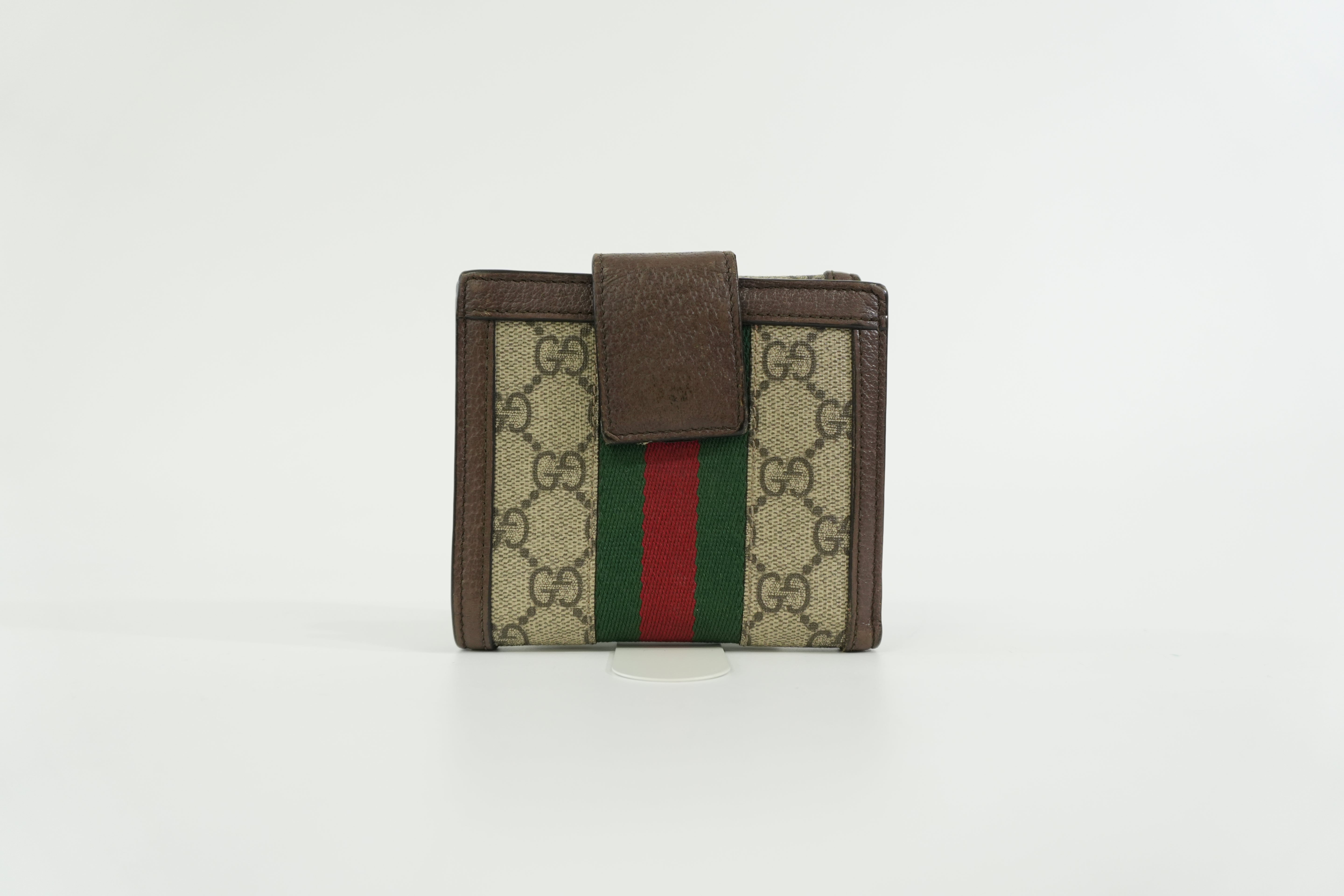 Pre-owned Gucci Ophidia Bifold Wallet Brown