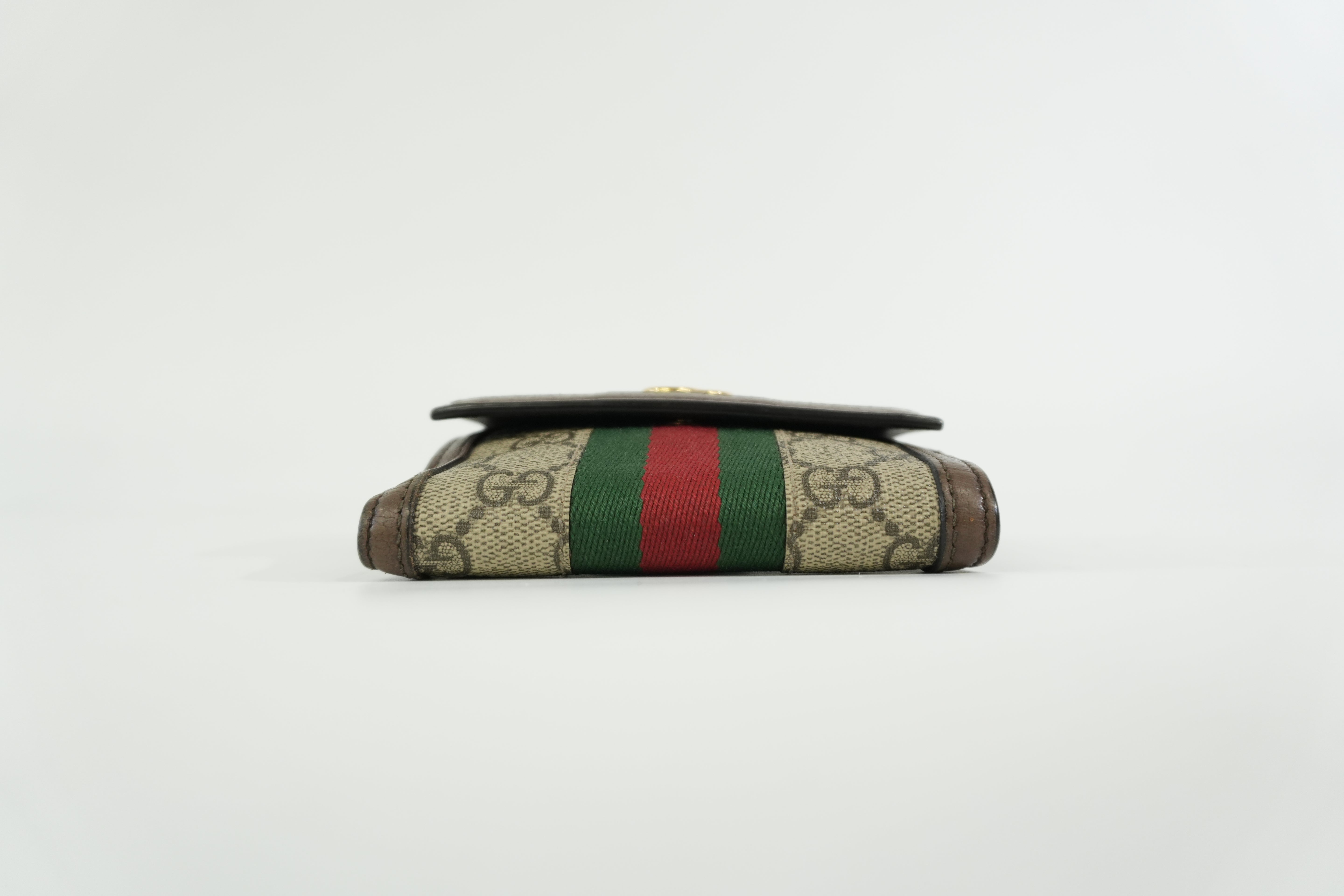 Pre-owned Gucci Ophidia Bifold Wallet Brown