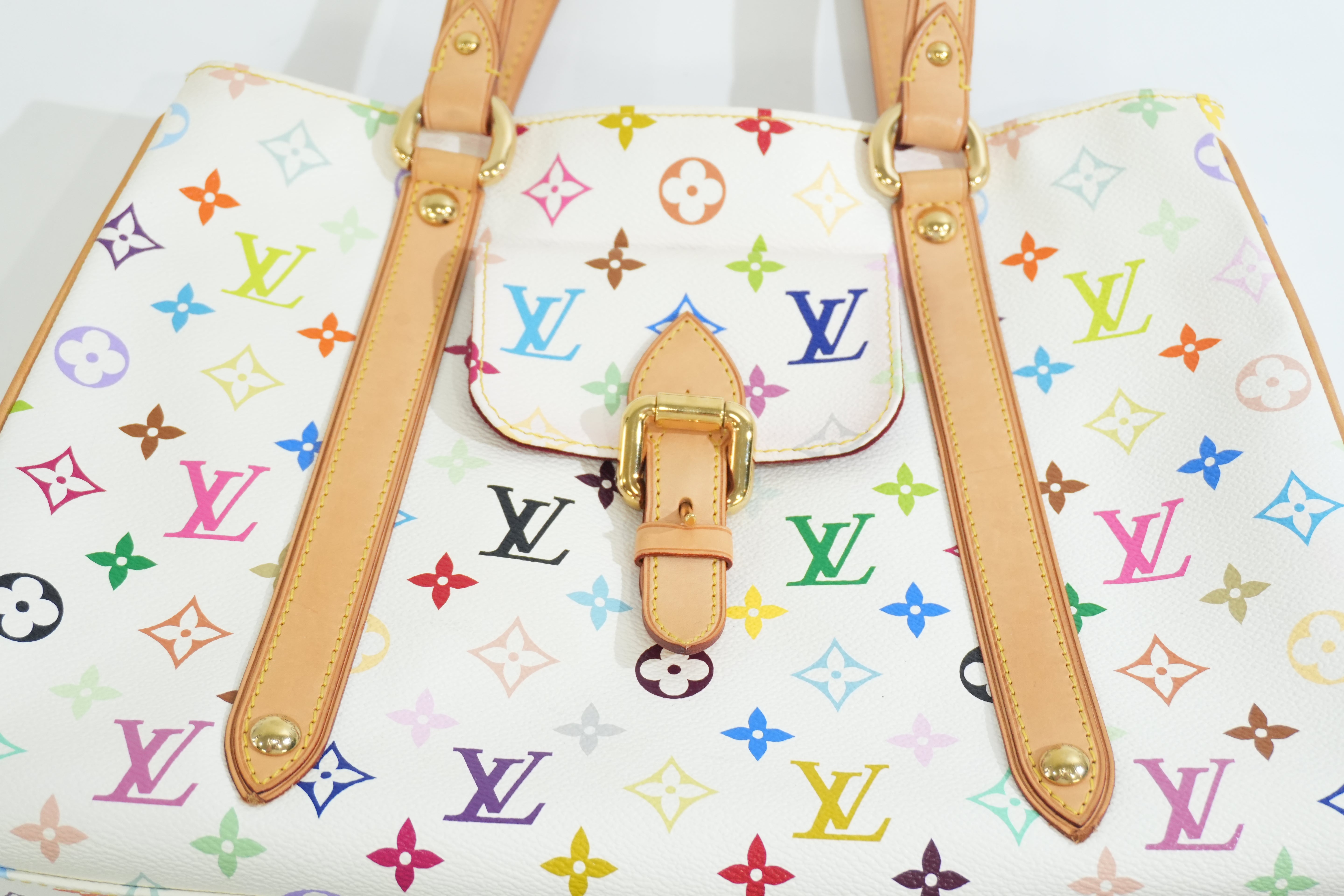 Pre-owned Louis Vuitton Multicolor Aurelia MM Tote Bag White