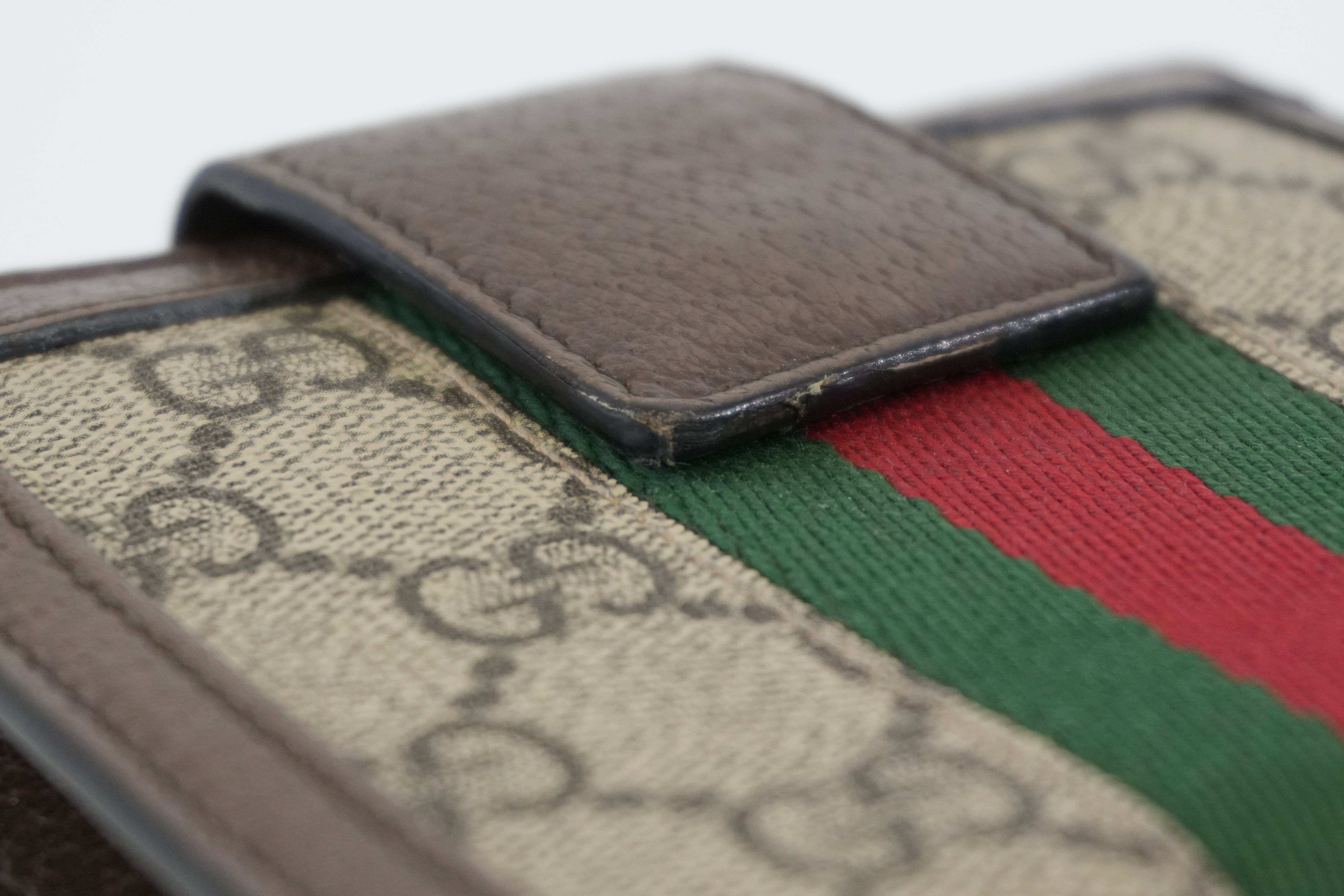 Pre-owned Gucci Ophidia Bifold Wallet Brown