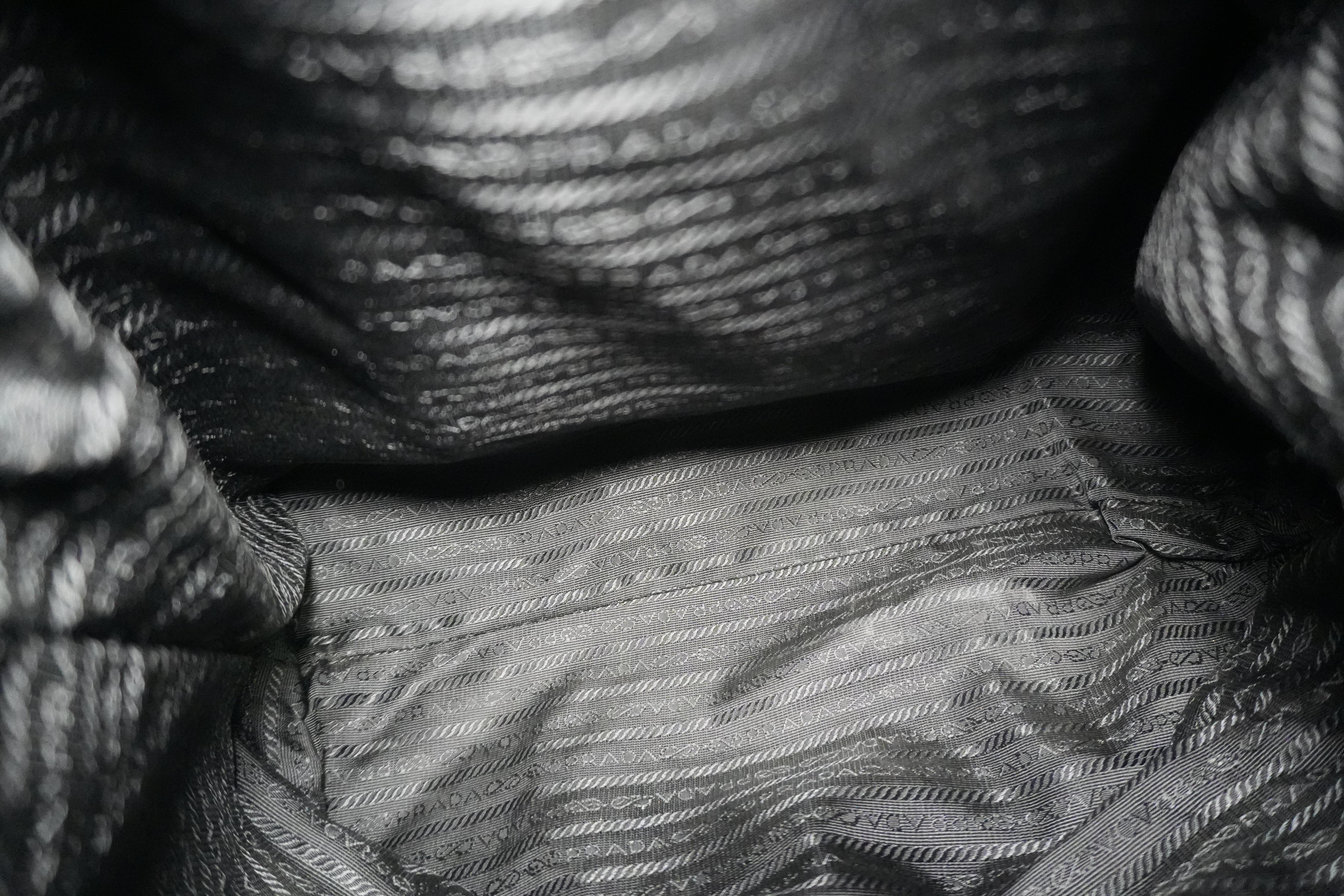 Prada Two Way Tote Bag Nylon Black Used