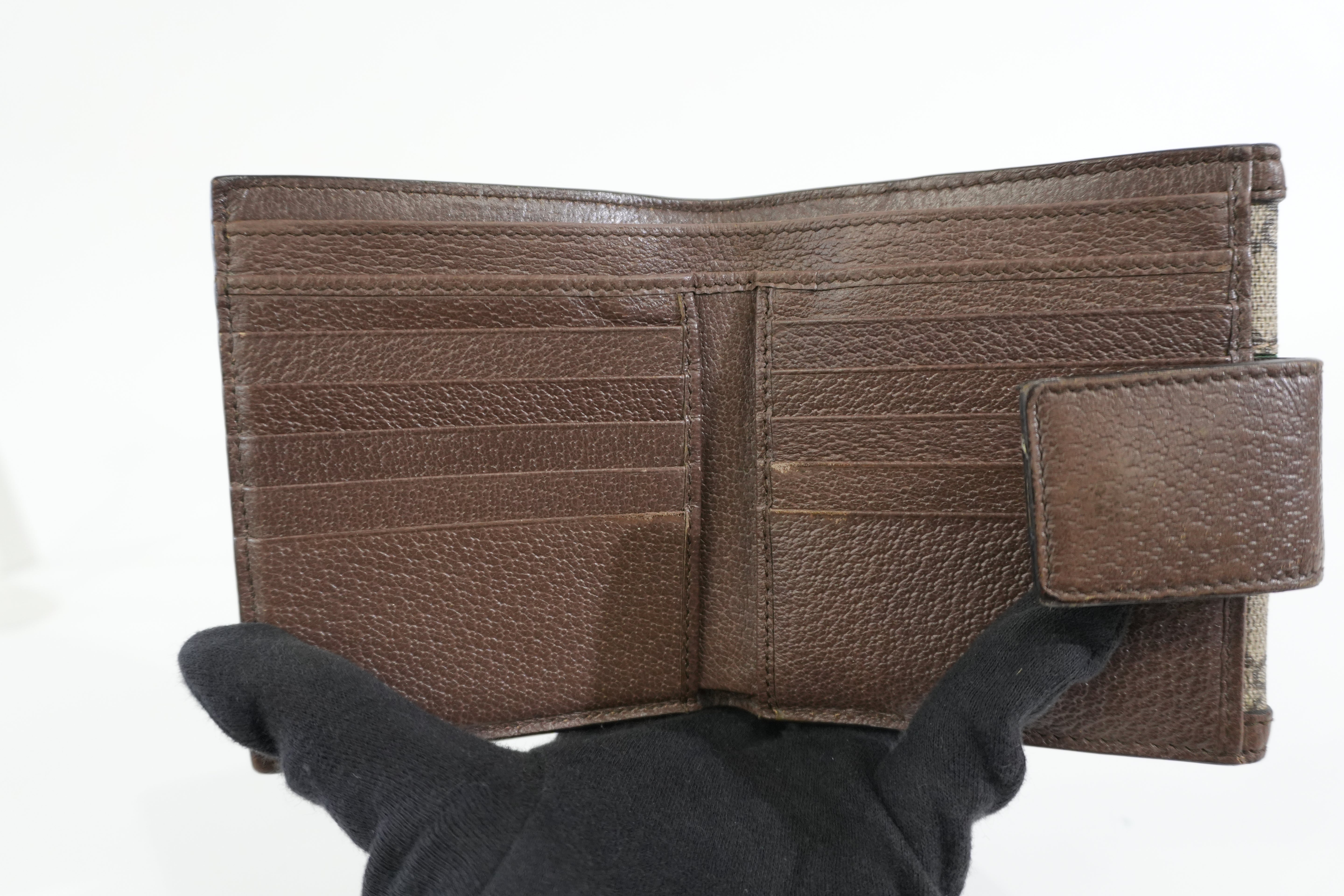 Pre-owned Gucci Ophidia Bifold Wallet Brown