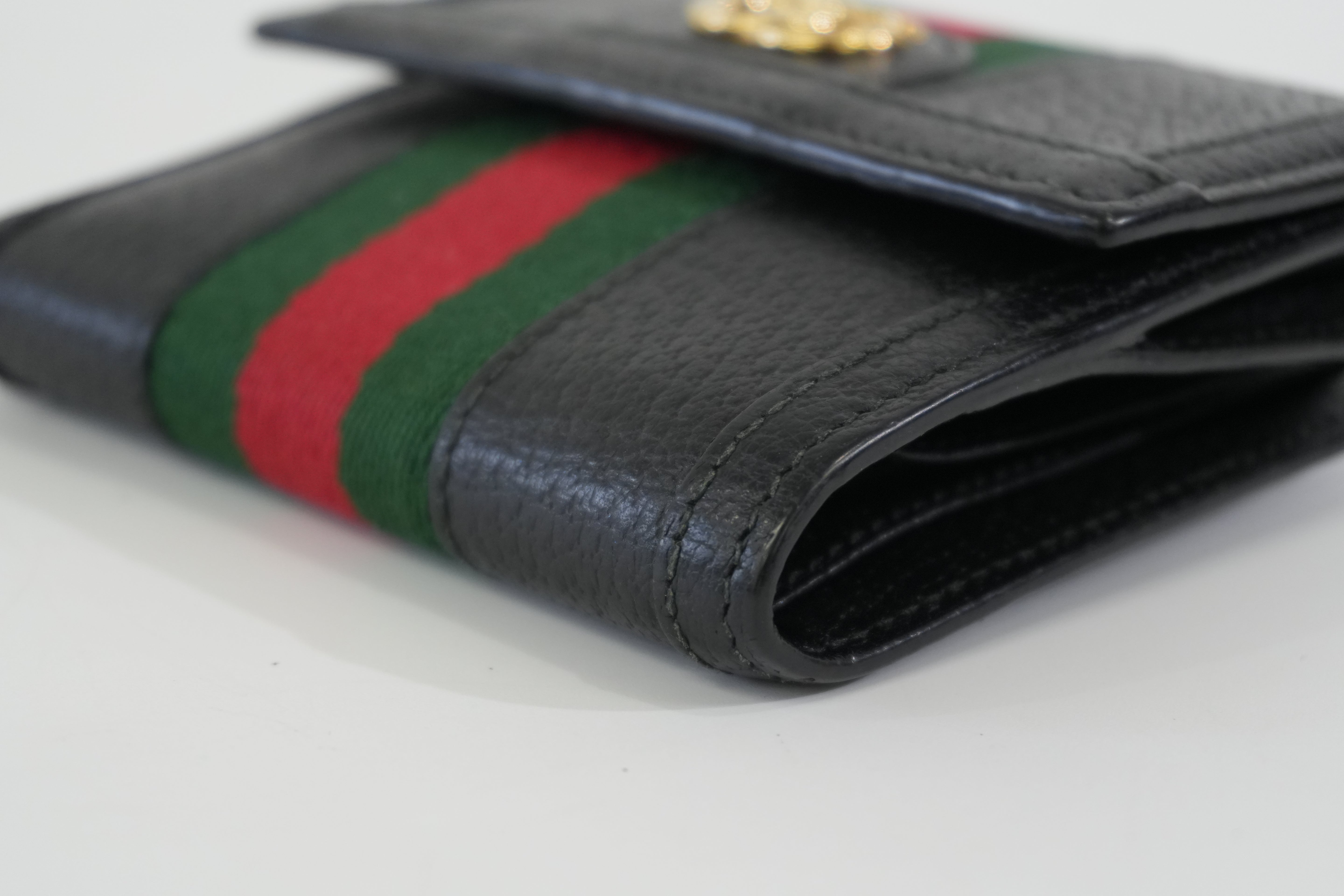 Pre-owned Gucci Ophidia Bifold Wallet Black