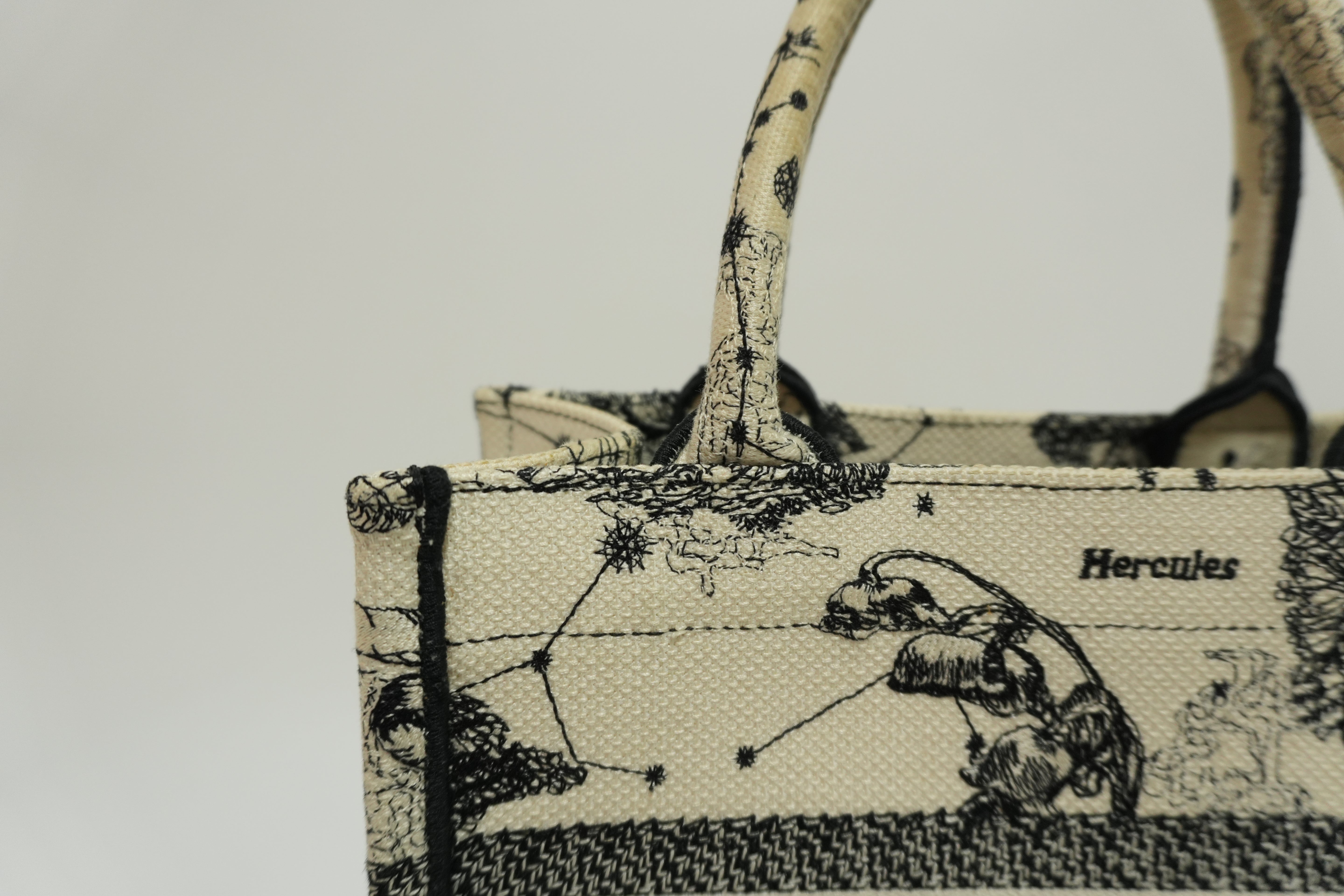 Christian Dior Canvas Small Tote Bag Black and White Used