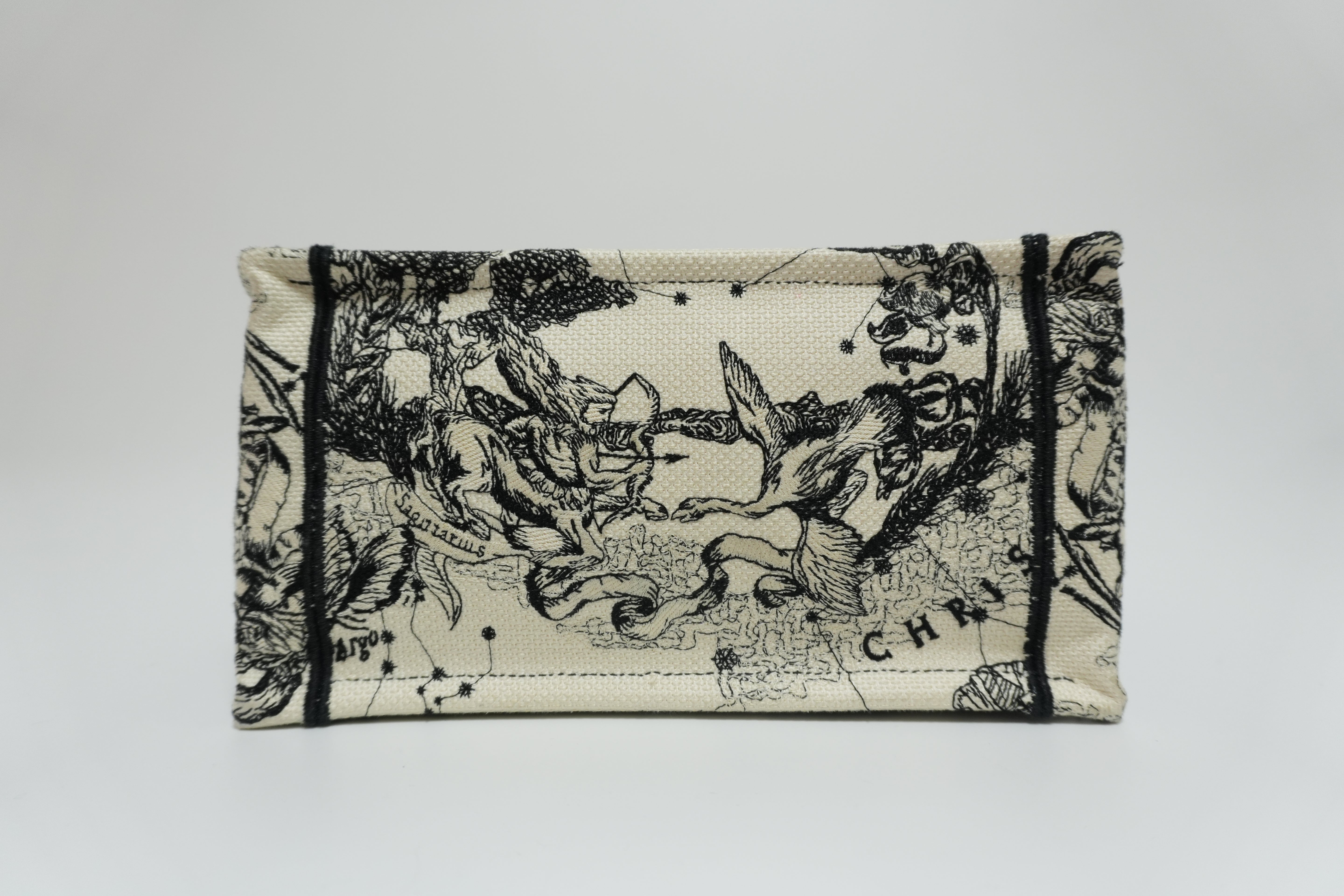 Christian Dior Canvas Small Tote Bag Black and White Used