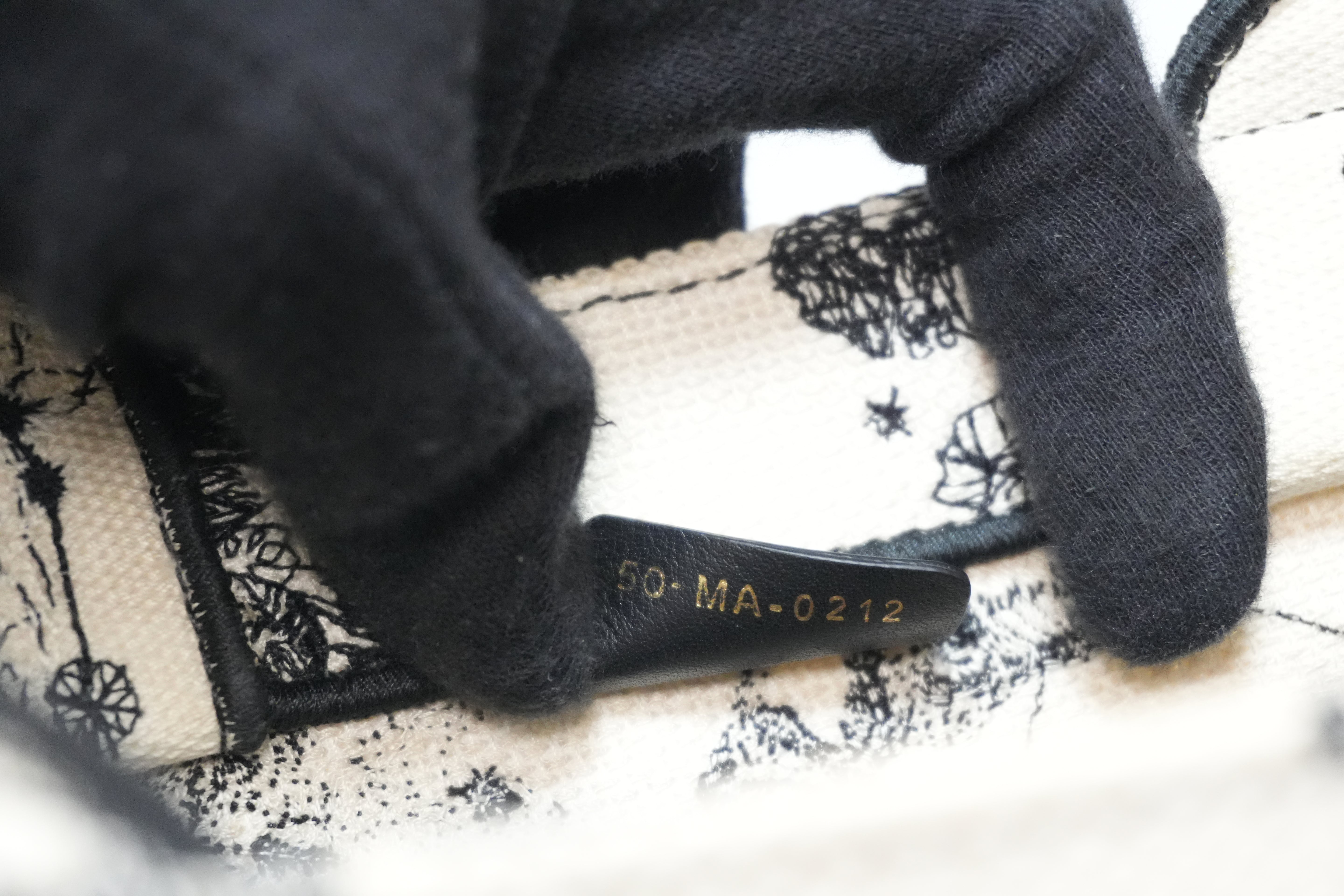 Christian Dior Canvas Small Tote Bag Black and White Used