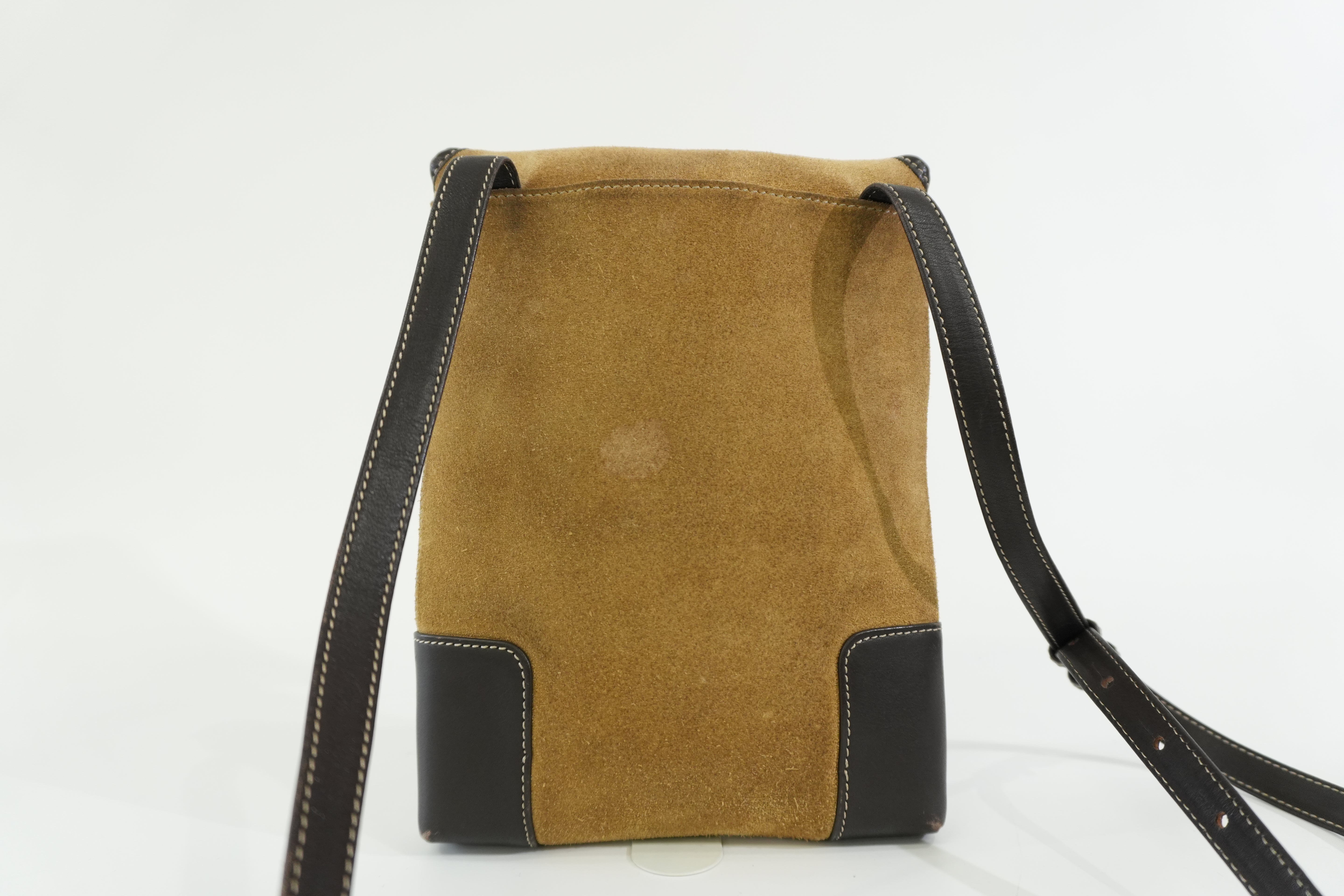 Pre-owned Loewe Suede Leather Shoulder Bag Brown