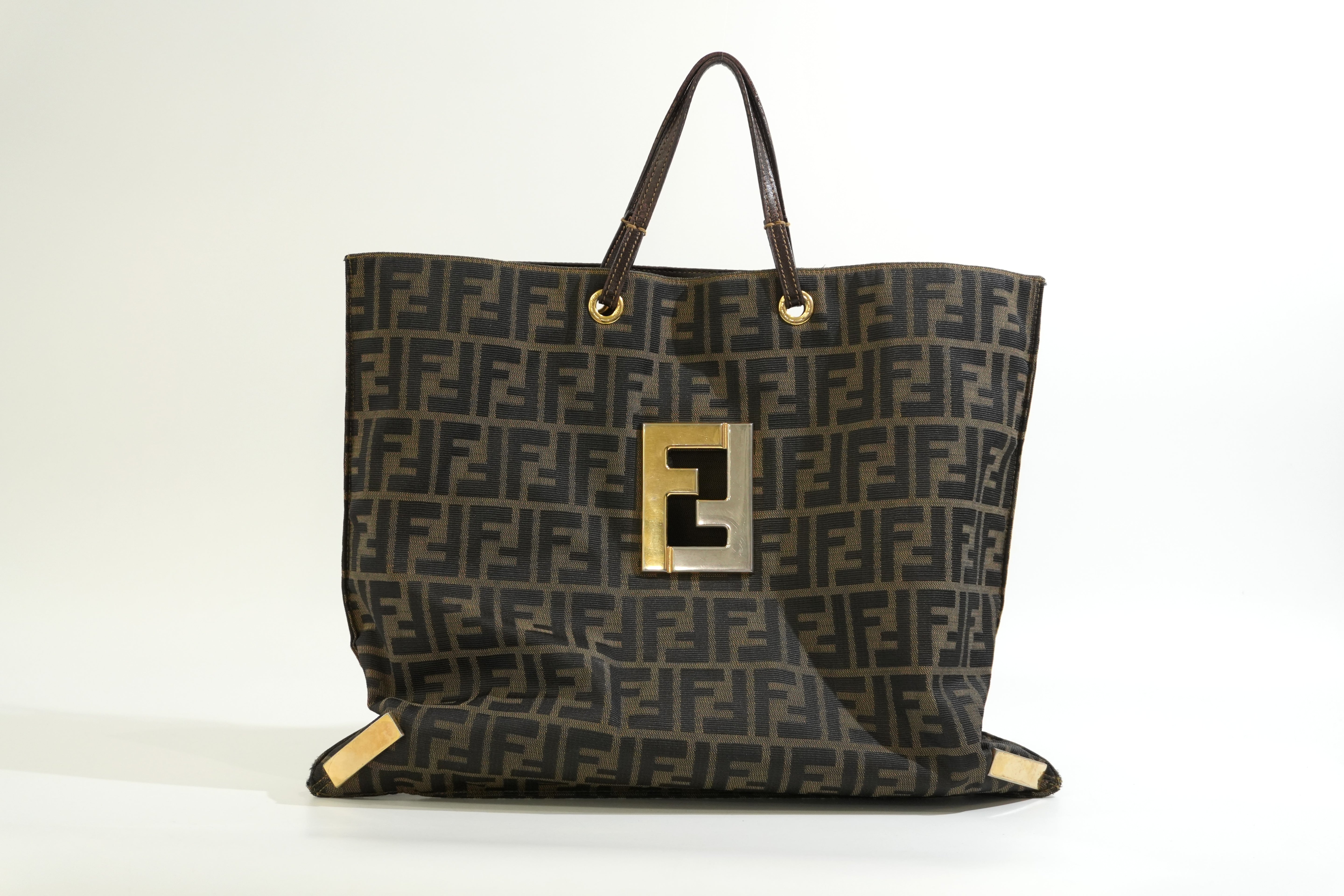 Pre-owned Fendi Zucca Tote Bag Brown