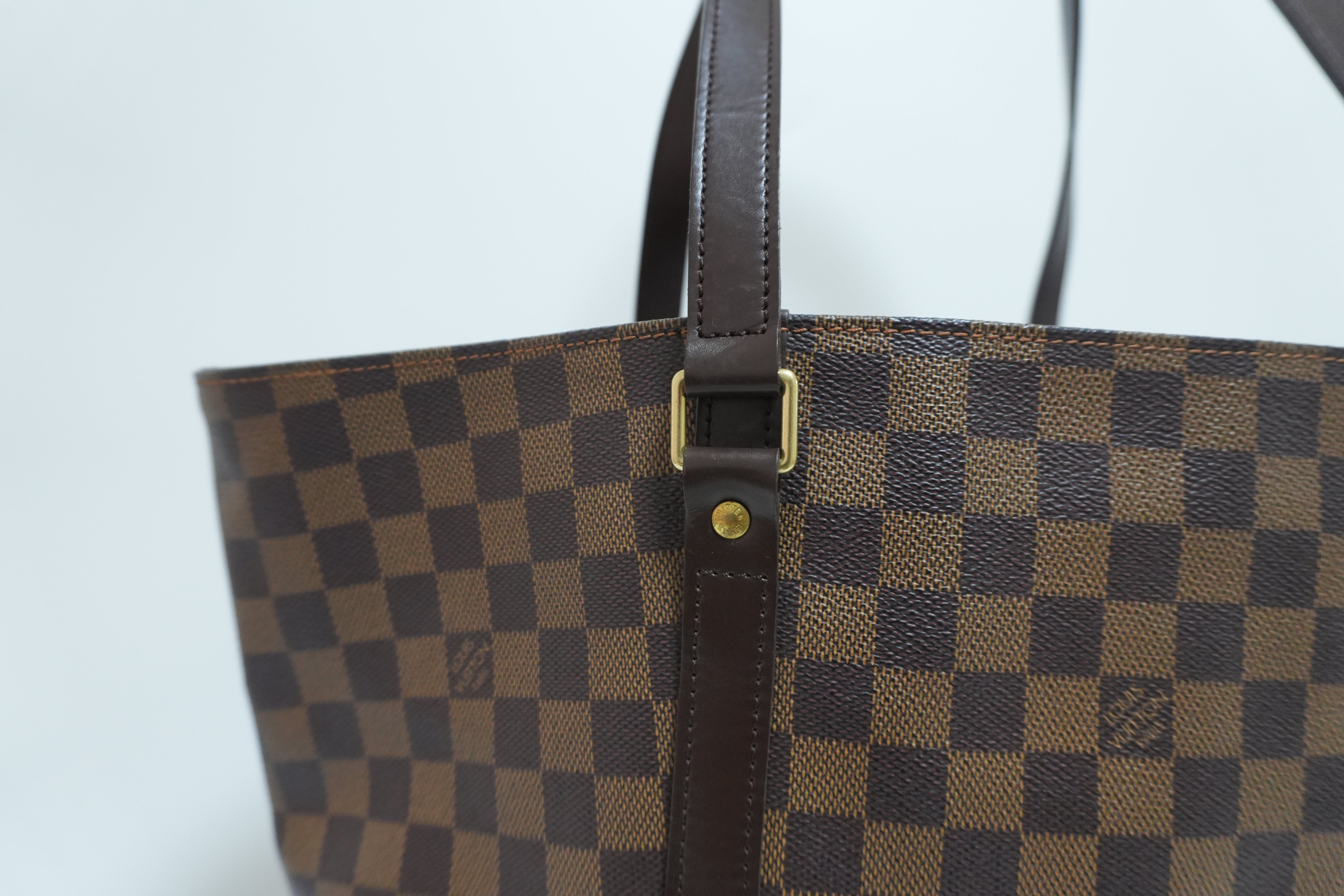 Louis Vuitton Damier Ebene Sac Shopping Tote Bag Used