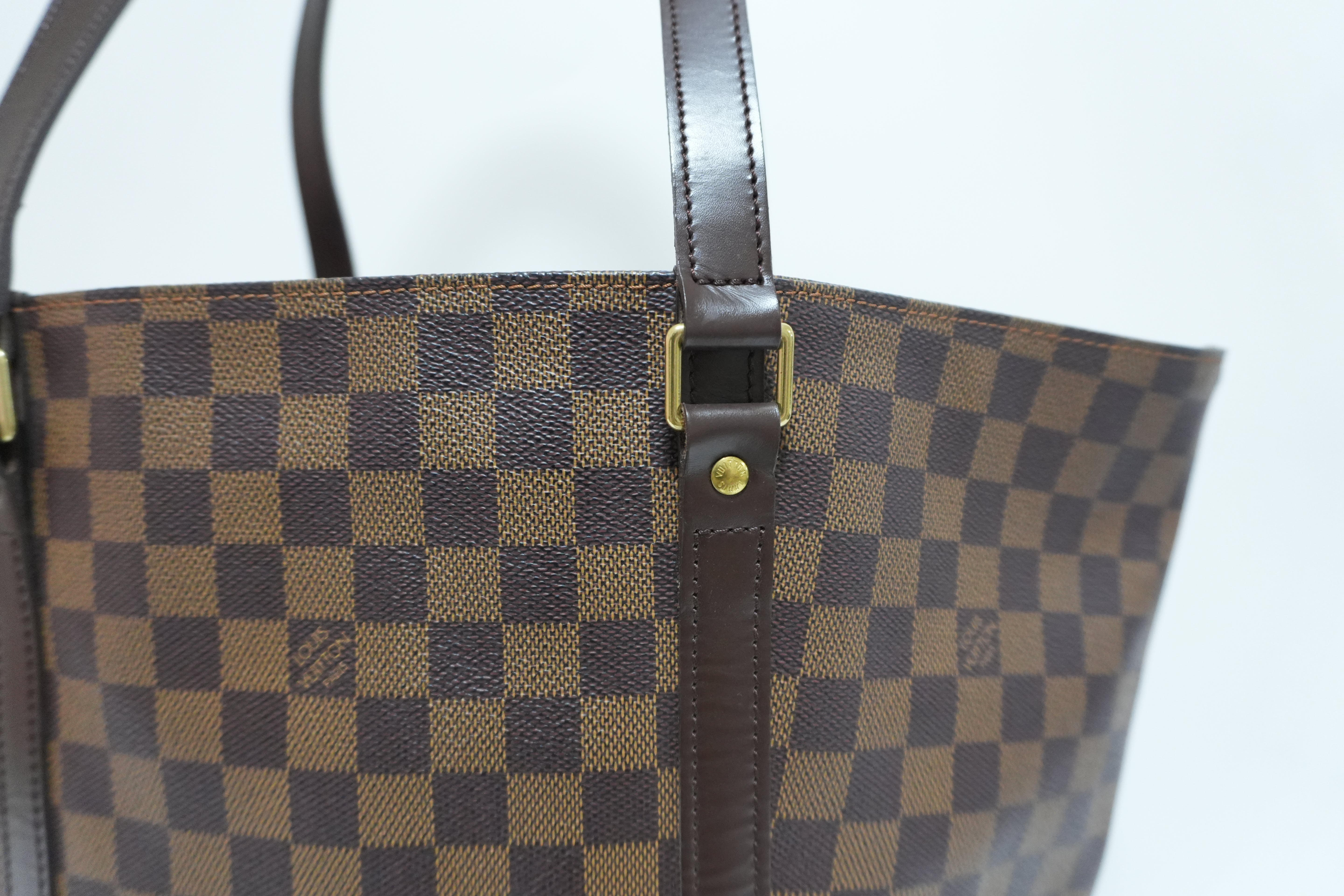 Louis Vuitton Damier Ebene Sac Shopping Tote Bag Used