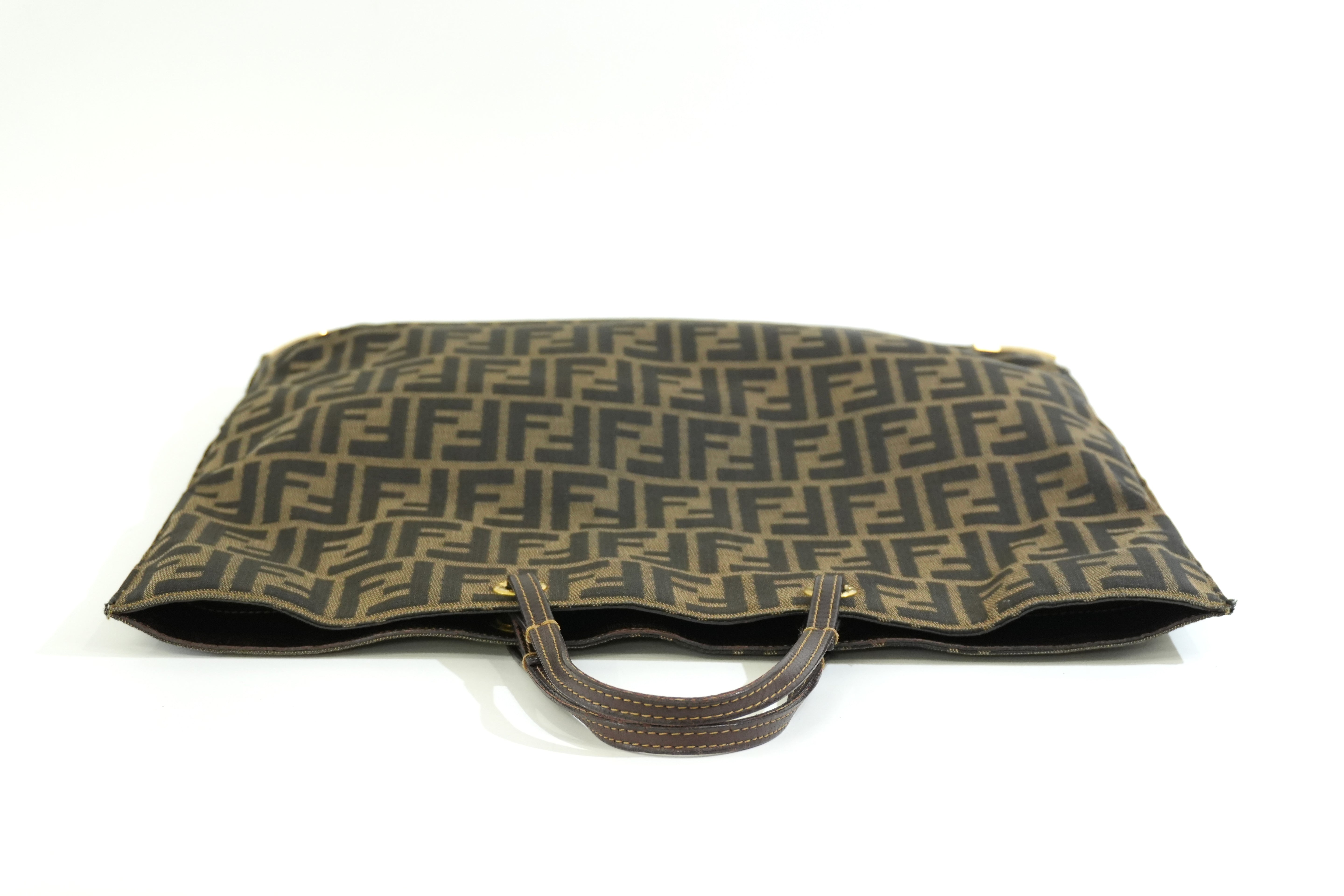 Pre-owned Fendi Zucca Tote Bag Brown