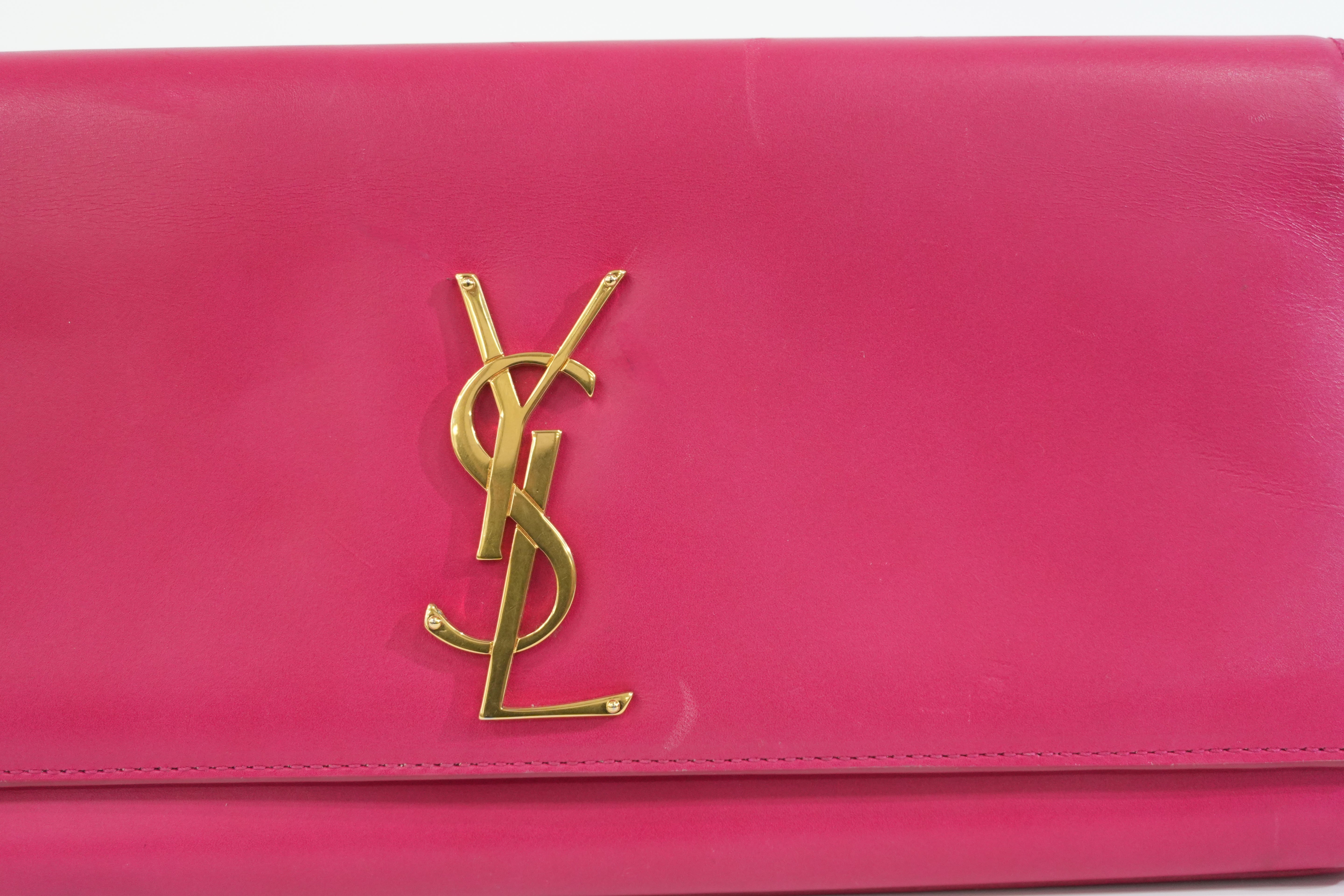 Pre-owned Saint Laurent Cassandre Clutch Bag Pink