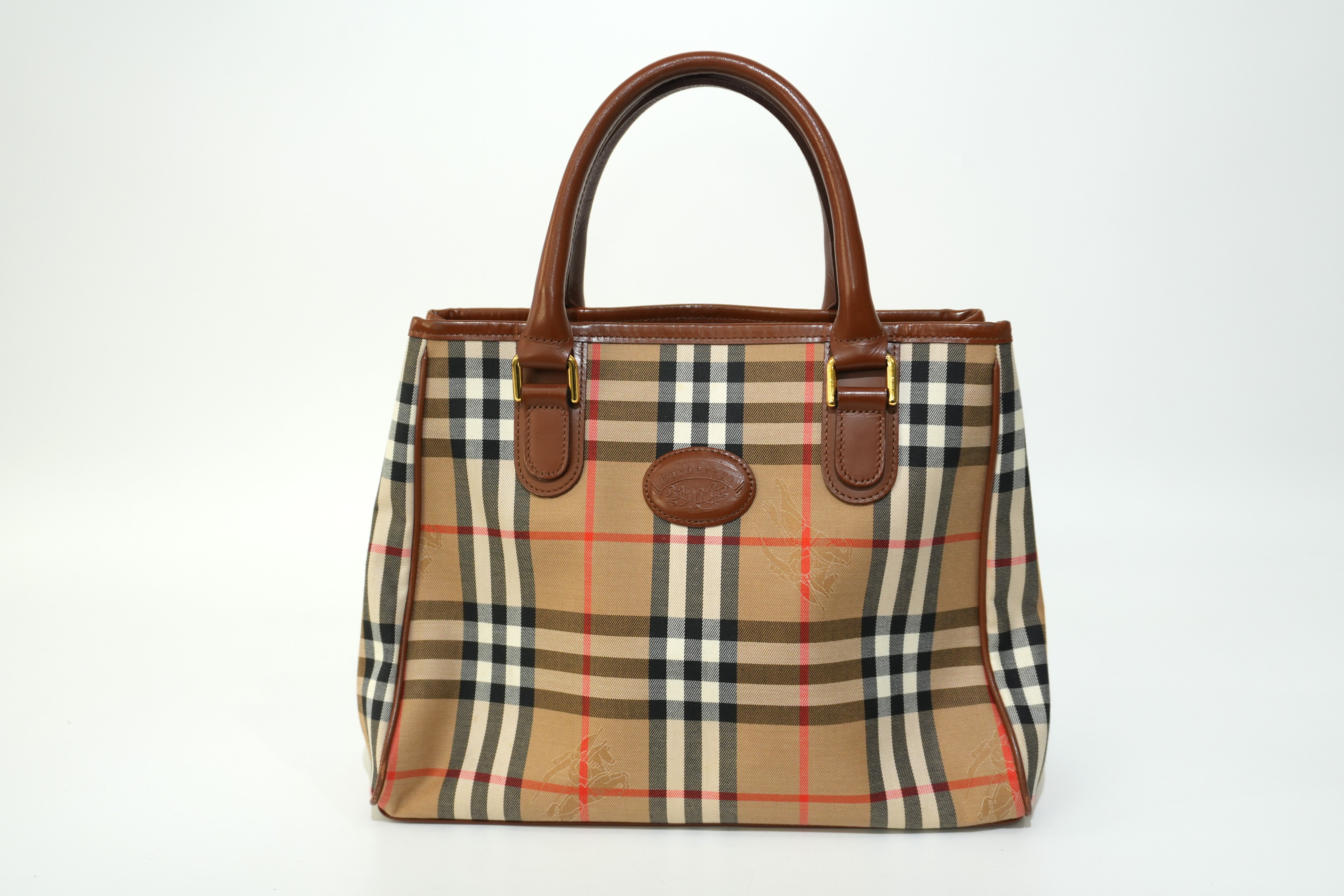 Pre-owned Burberry Nova Check Handbag Beige and Brown