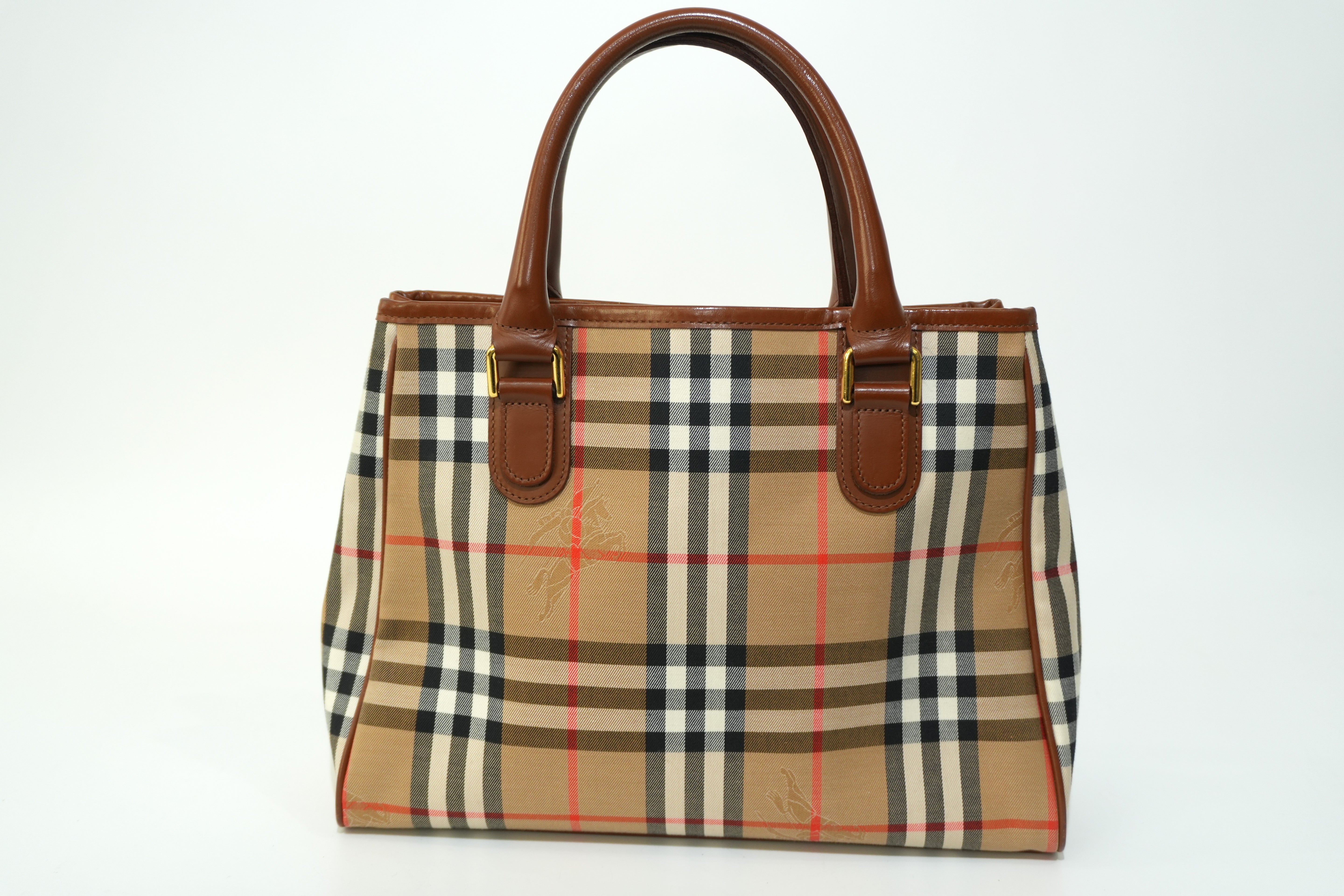 Pre-owned Burberry Nova Check Handbag Beige and Brown