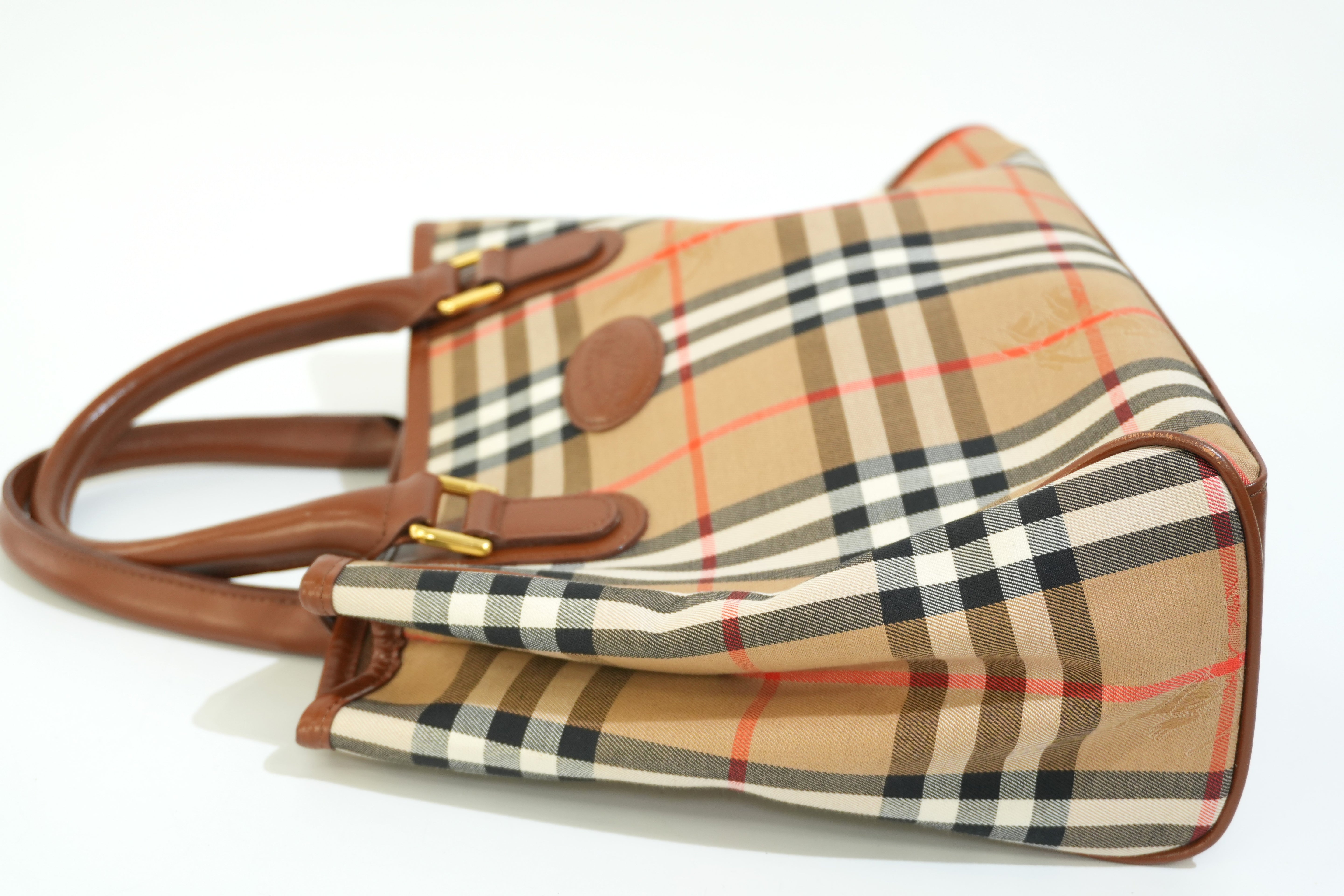 Pre-owned Burberry Nova Check Handbag Beige and Brown