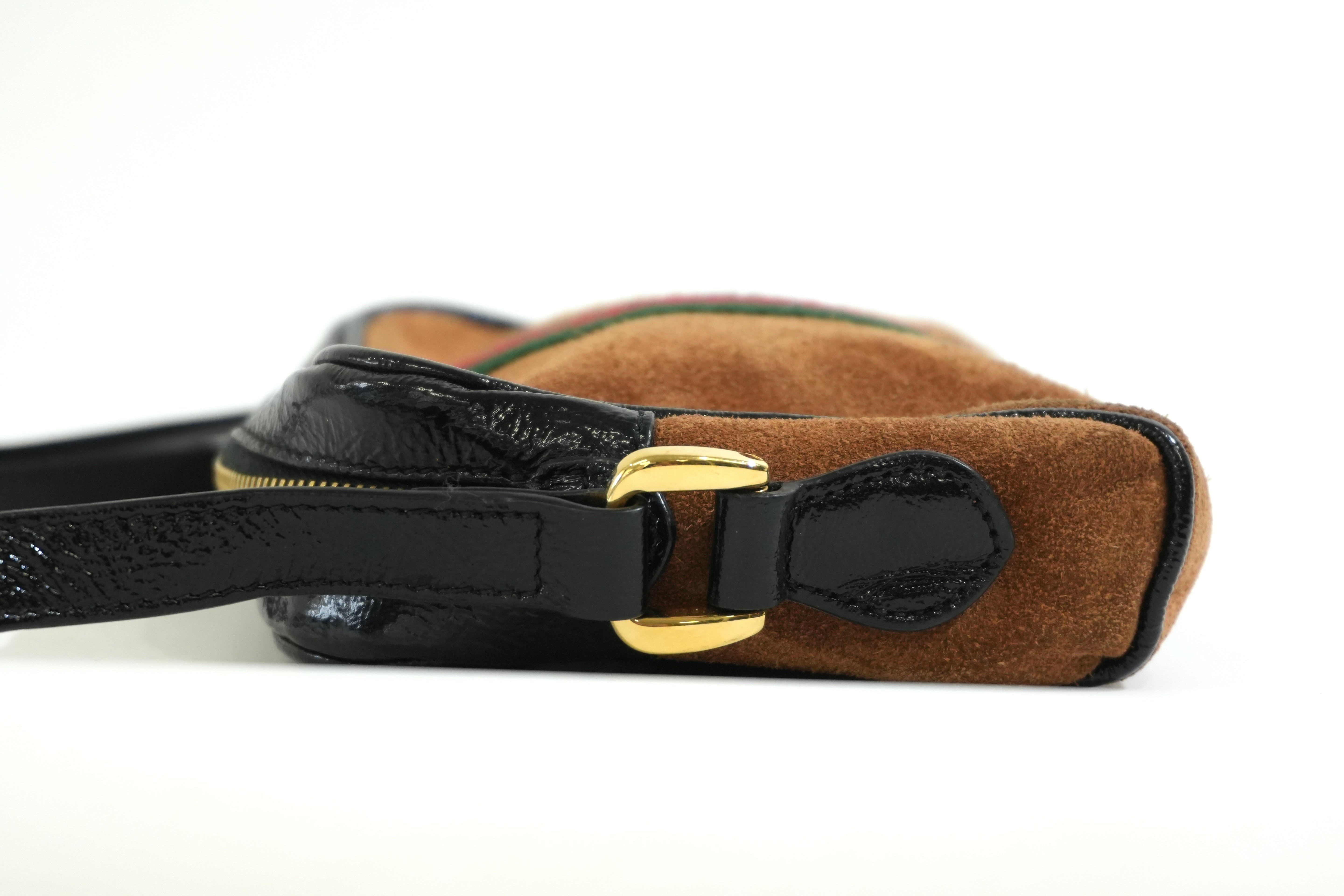 Pre-owned Gucci Suede Crossbody Bag Brown