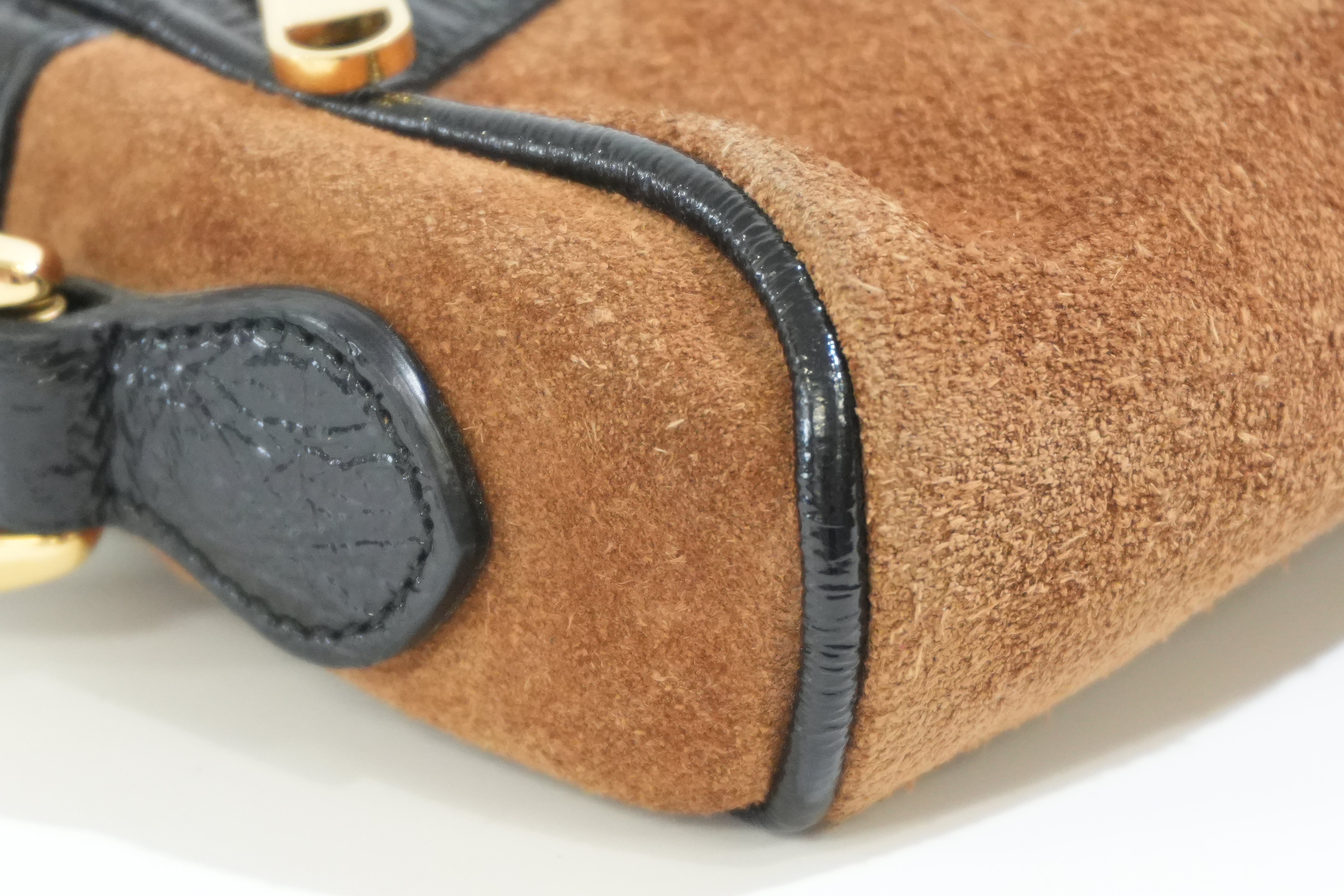 Pre-owned Gucci Suede Crossbody Bag Brown