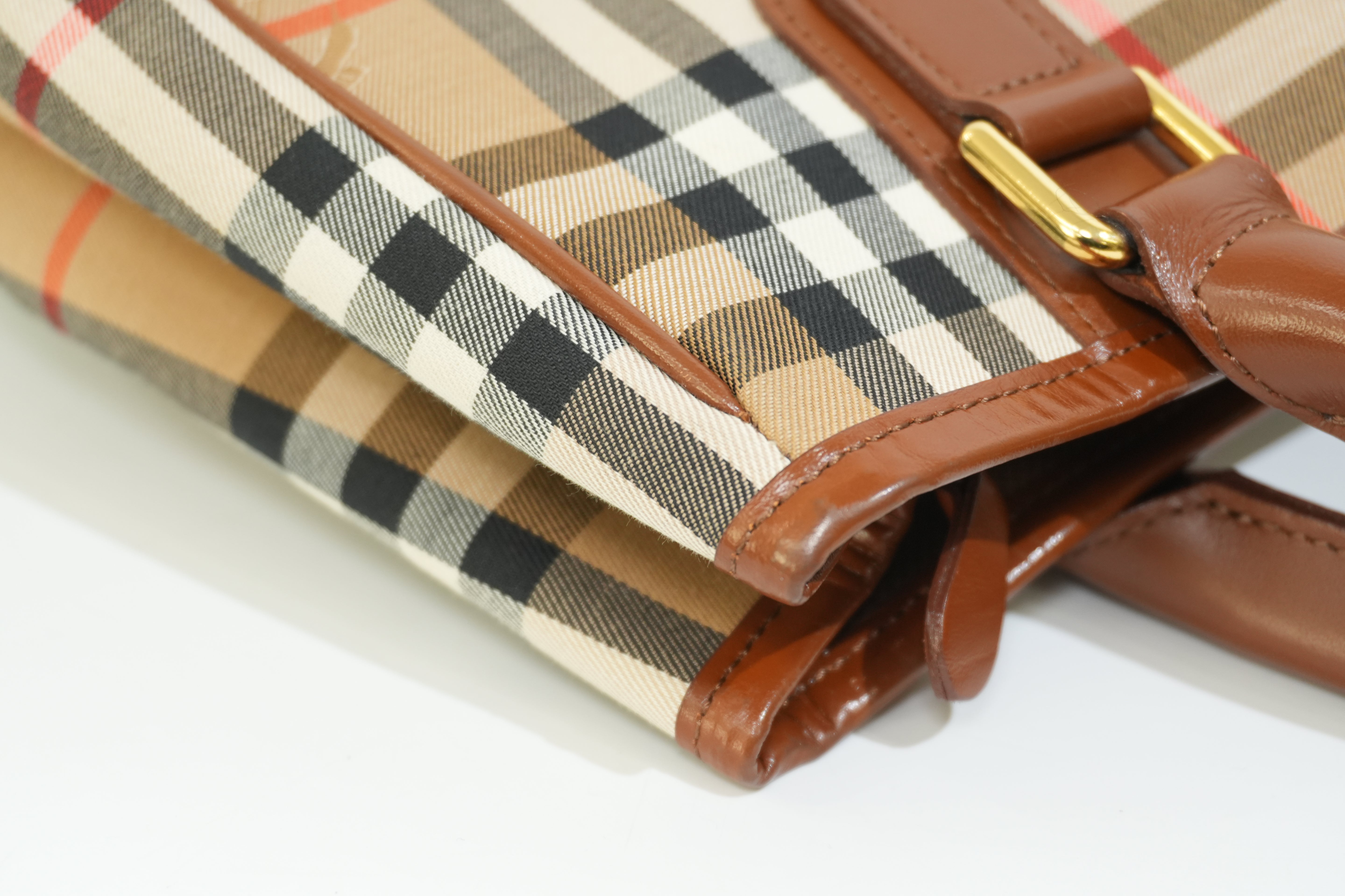 Pre-owned Burberry Nova Check Handbag Beige and Brown