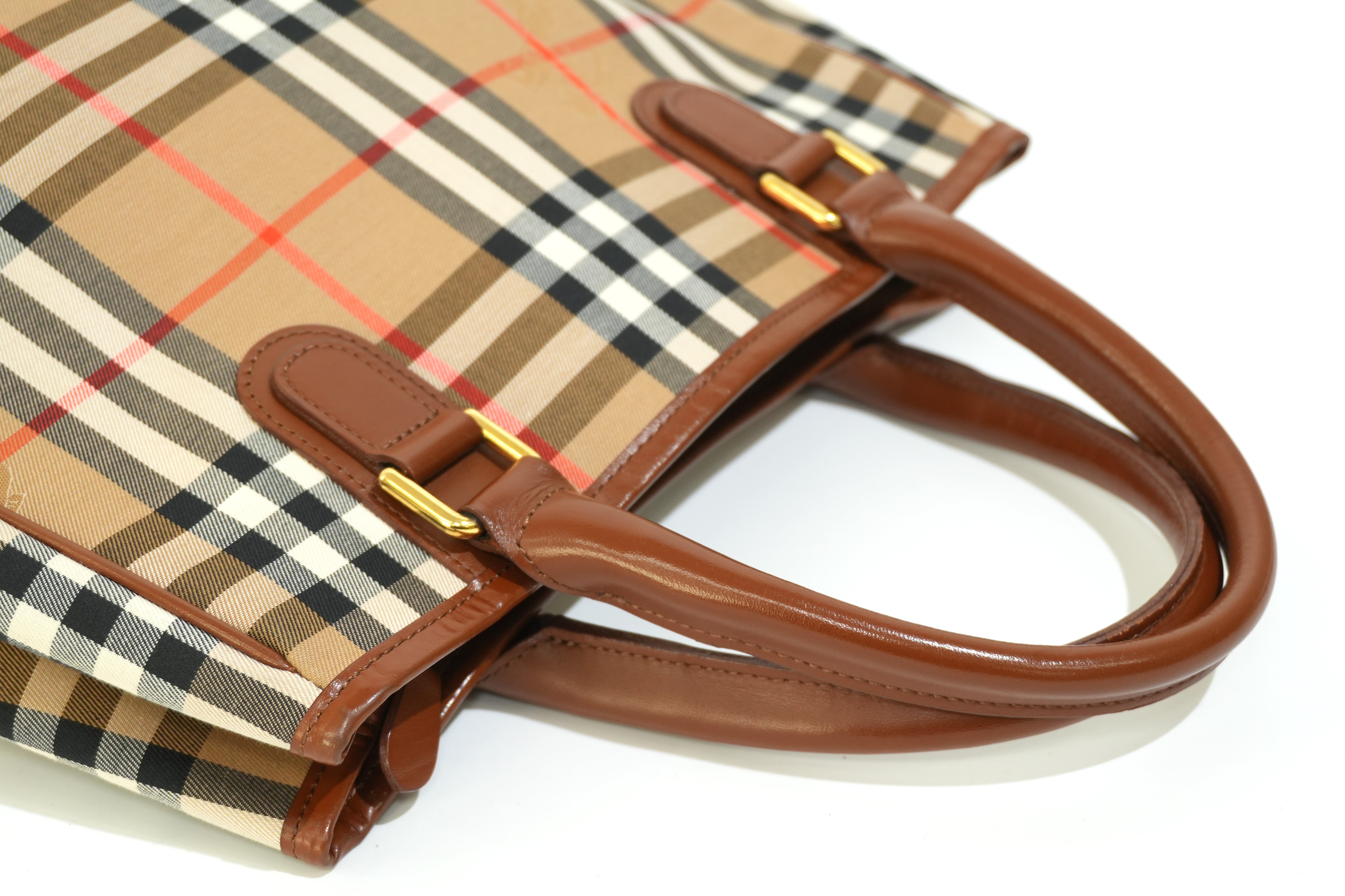 Pre-owned Burberry Nova Check Handbag Beige and Brown