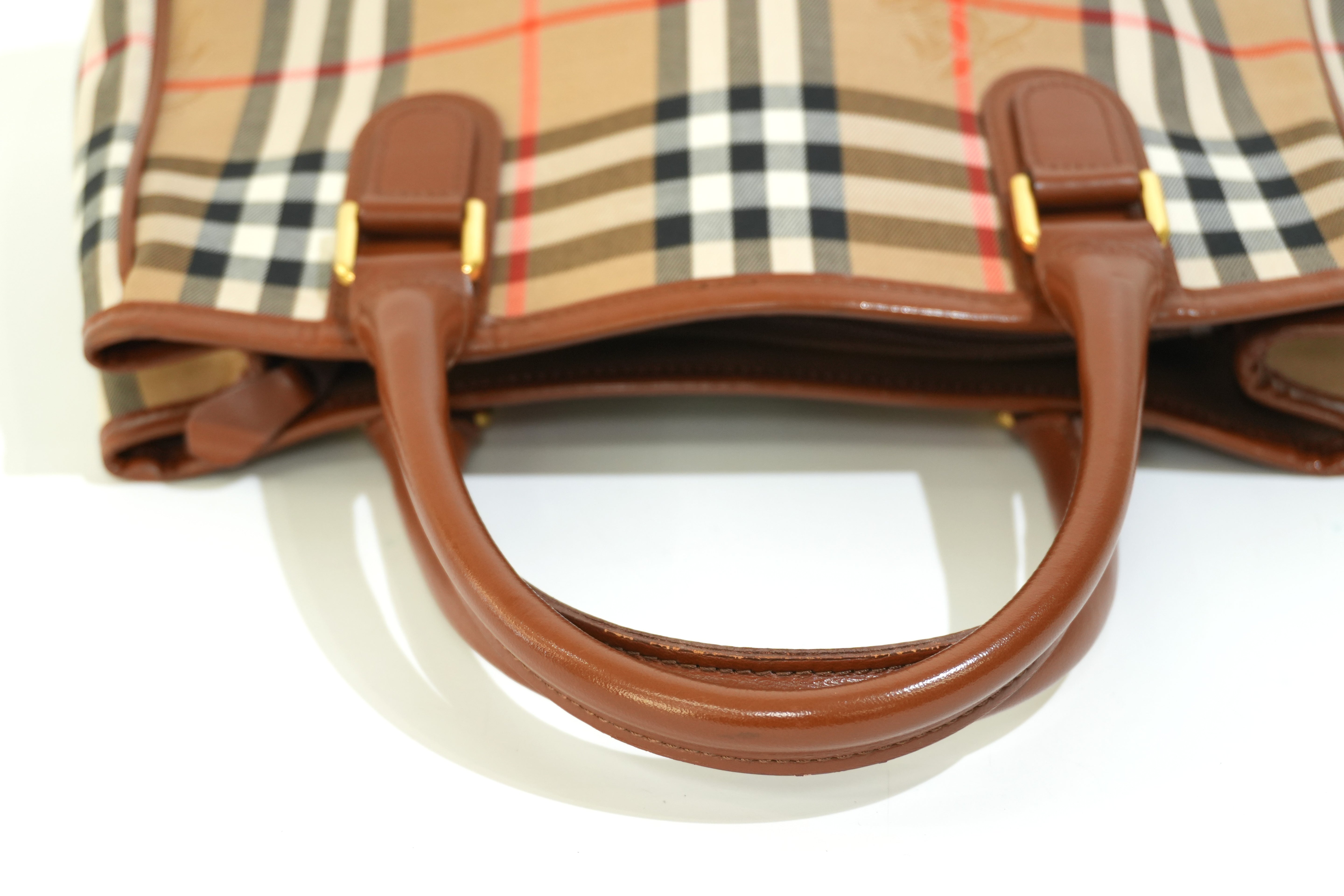 Pre-owned Burberry Nova Check Handbag Beige and Brown