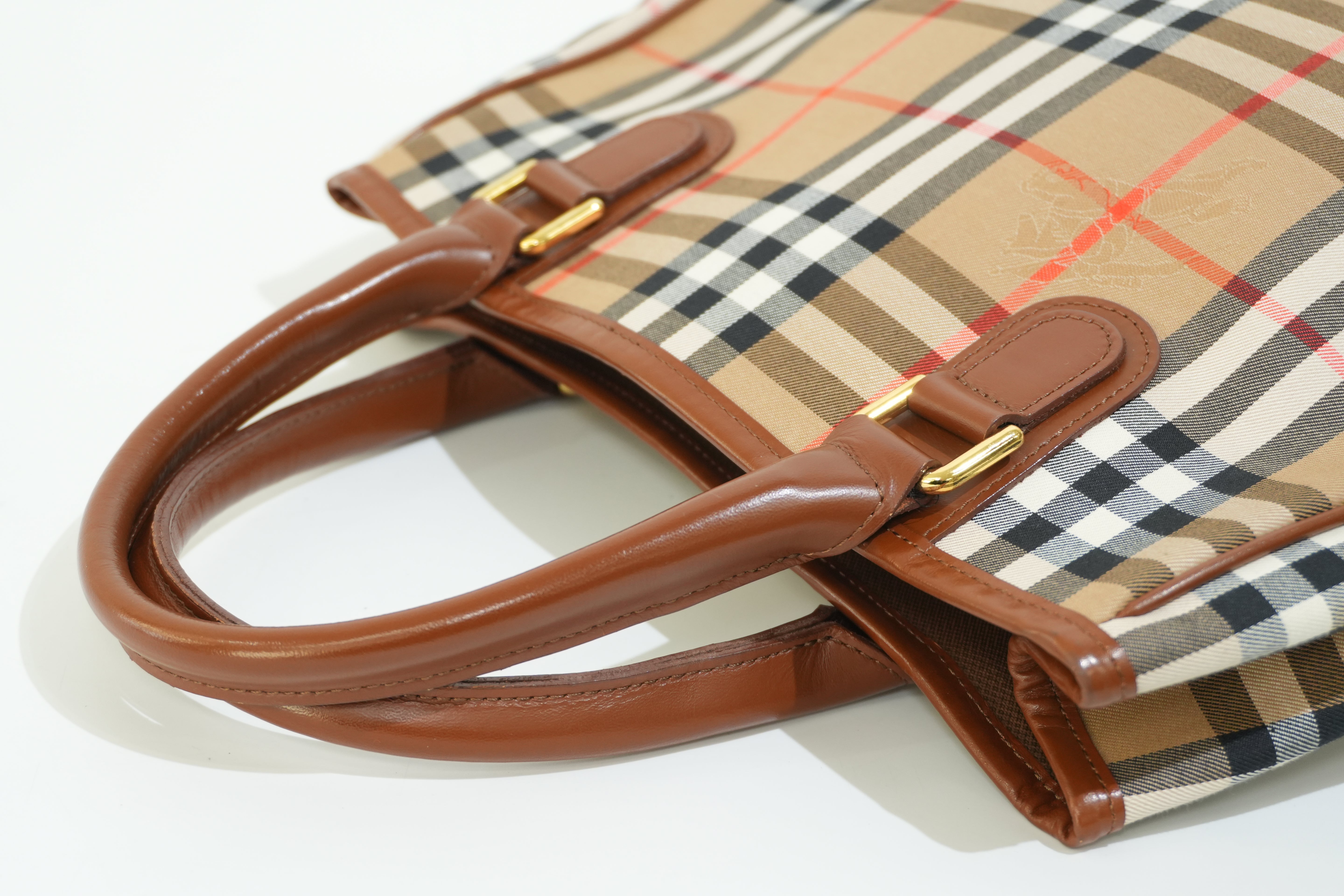 Pre-owned Burberry Nova Check Handbag Beige and Brown