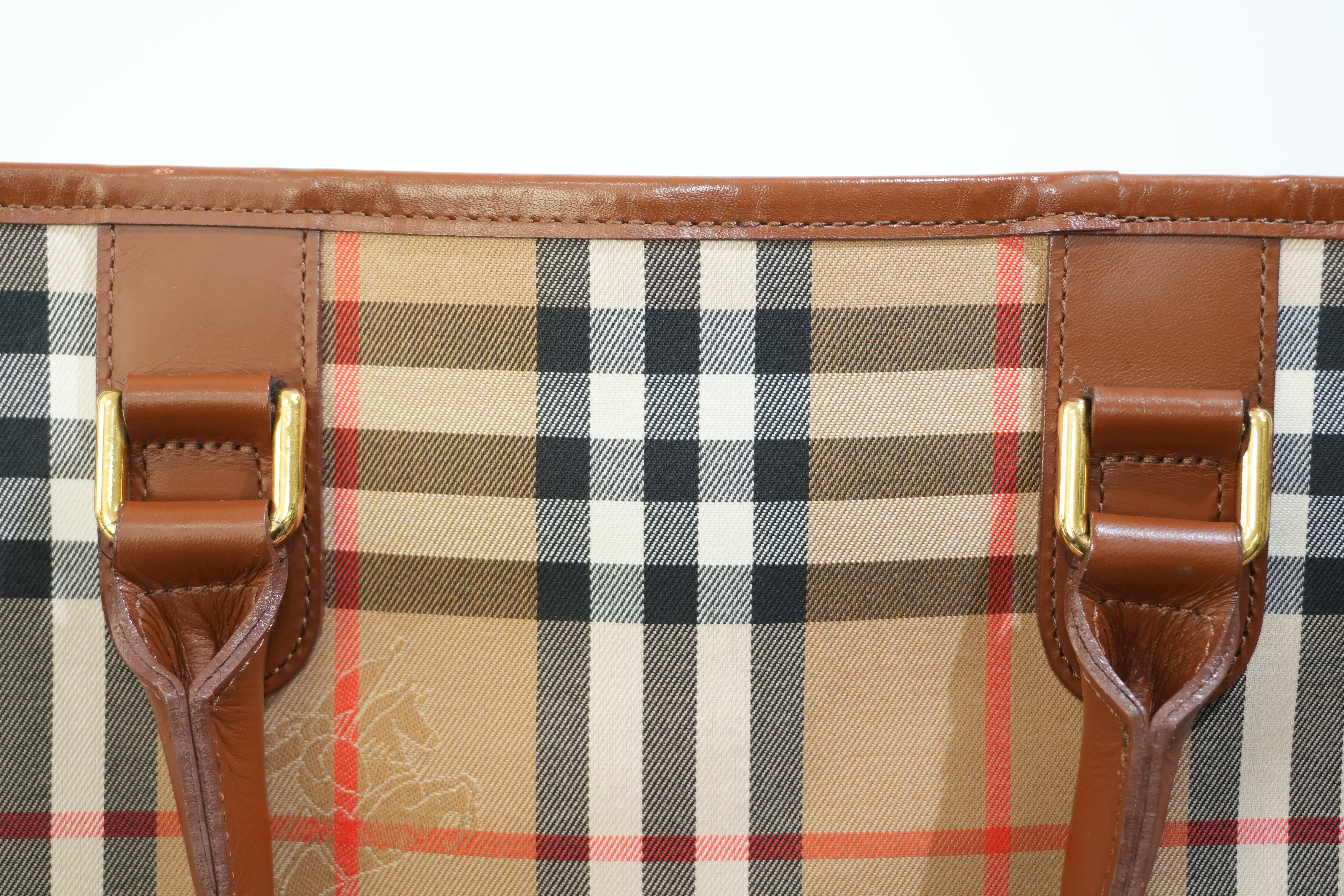 Pre-owned Burberry Nova Check Handbag Beige and Brown
