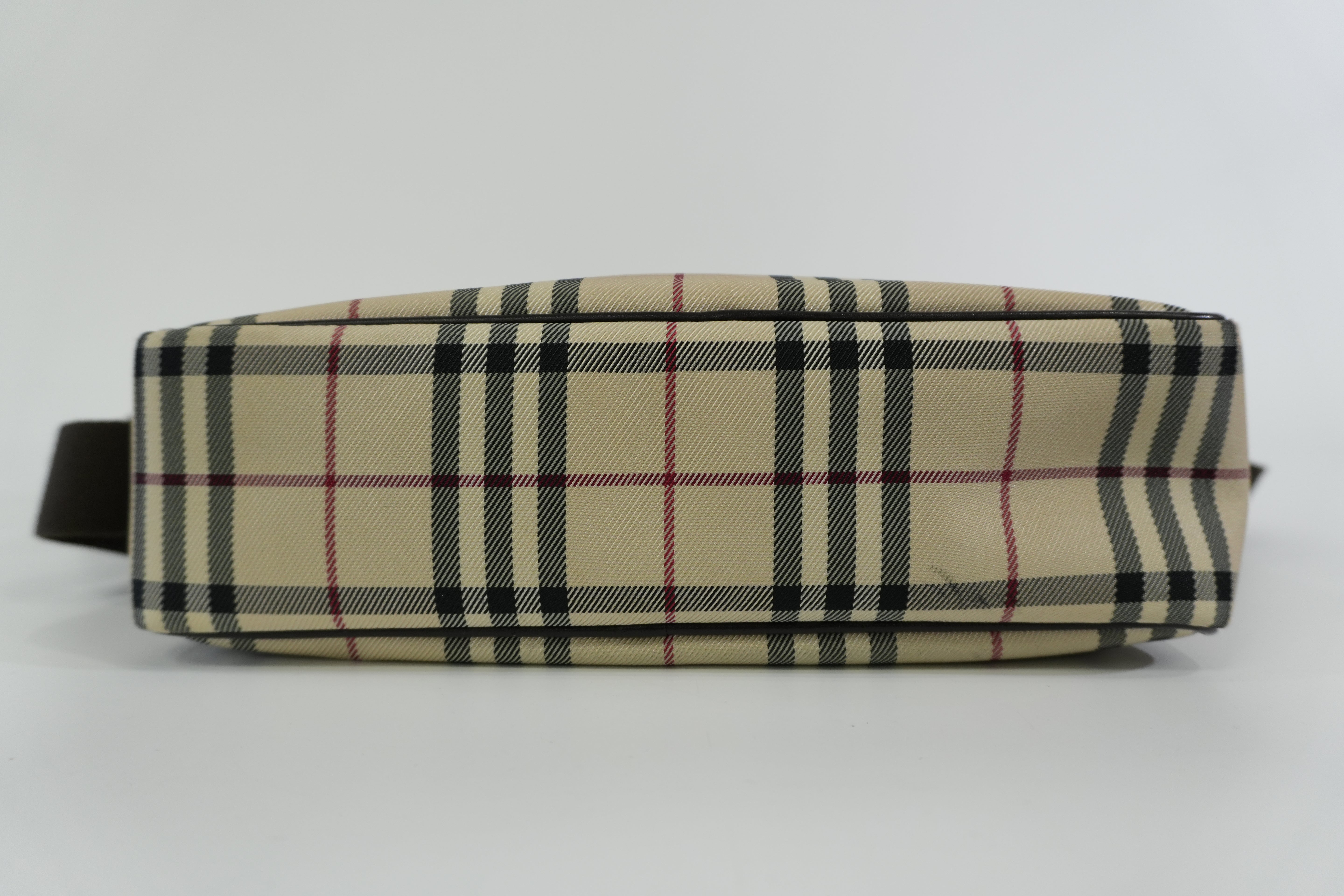 Pre-owned Burberry Nova Check Messenger Shoulder Bag Beige