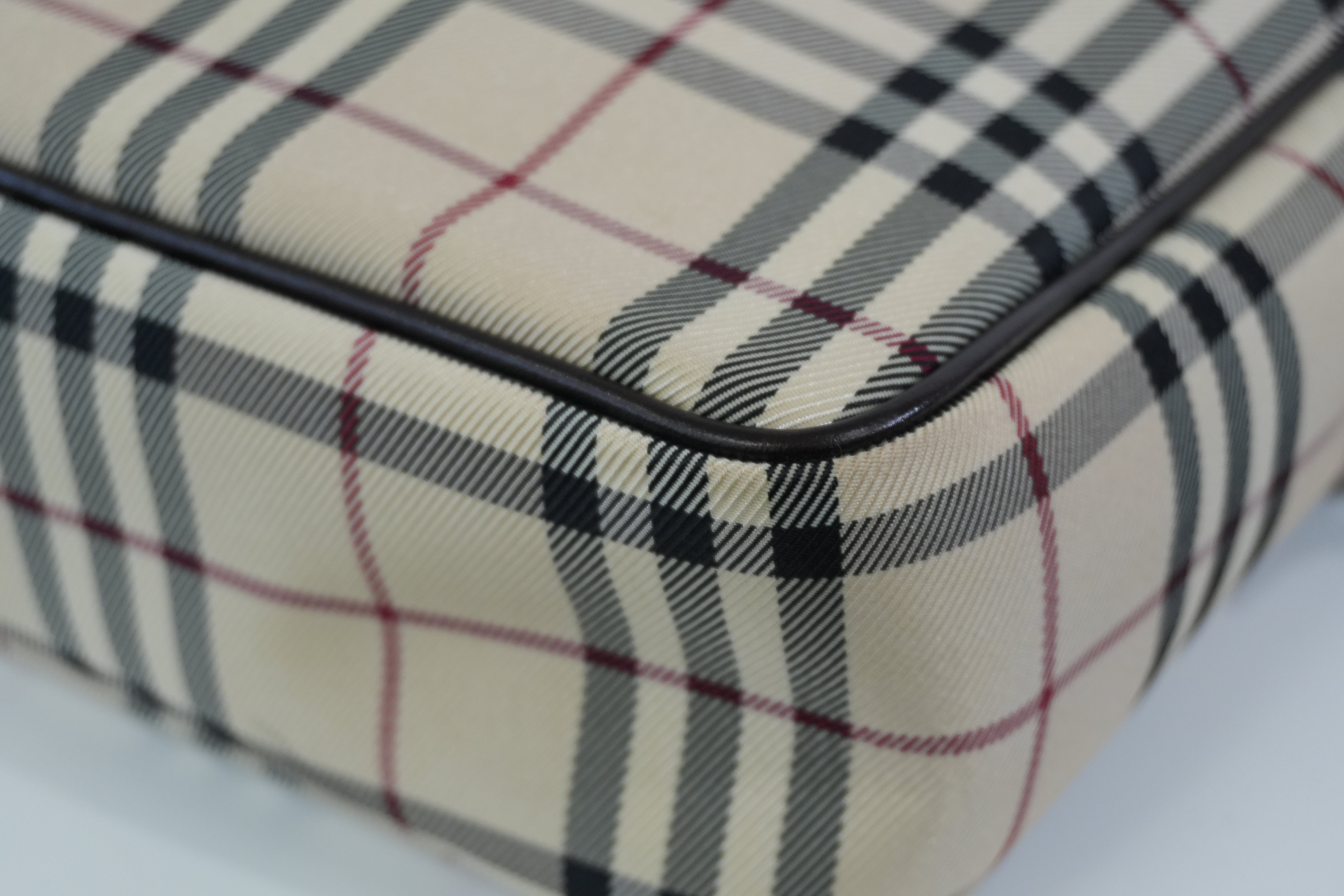 Pre-owned Burberry Nova Check Messenger Shoulder Bag Beige