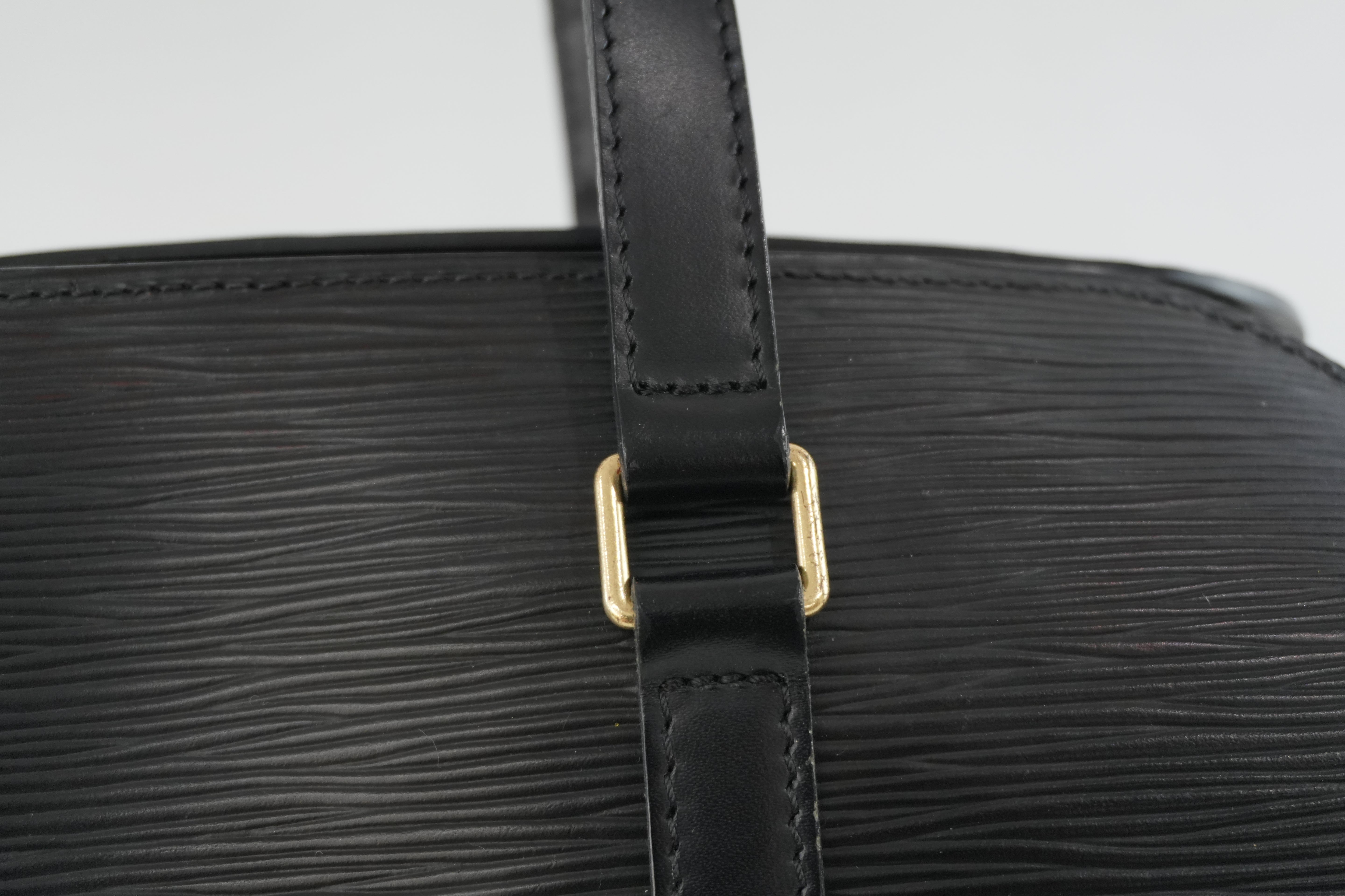 Louis Vuitton Soufflot Epi Handbag Black Used