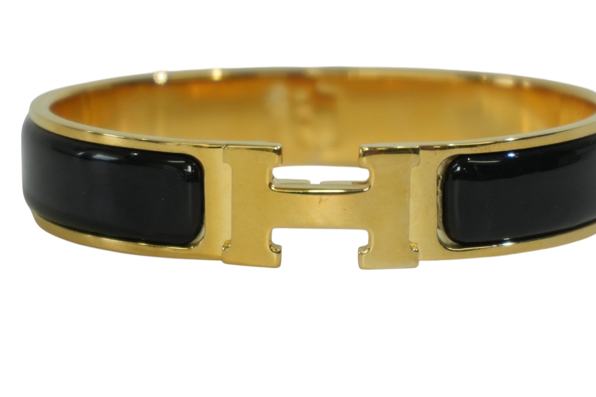 Pre-owned Hermes Clic Clac Bracelet Black