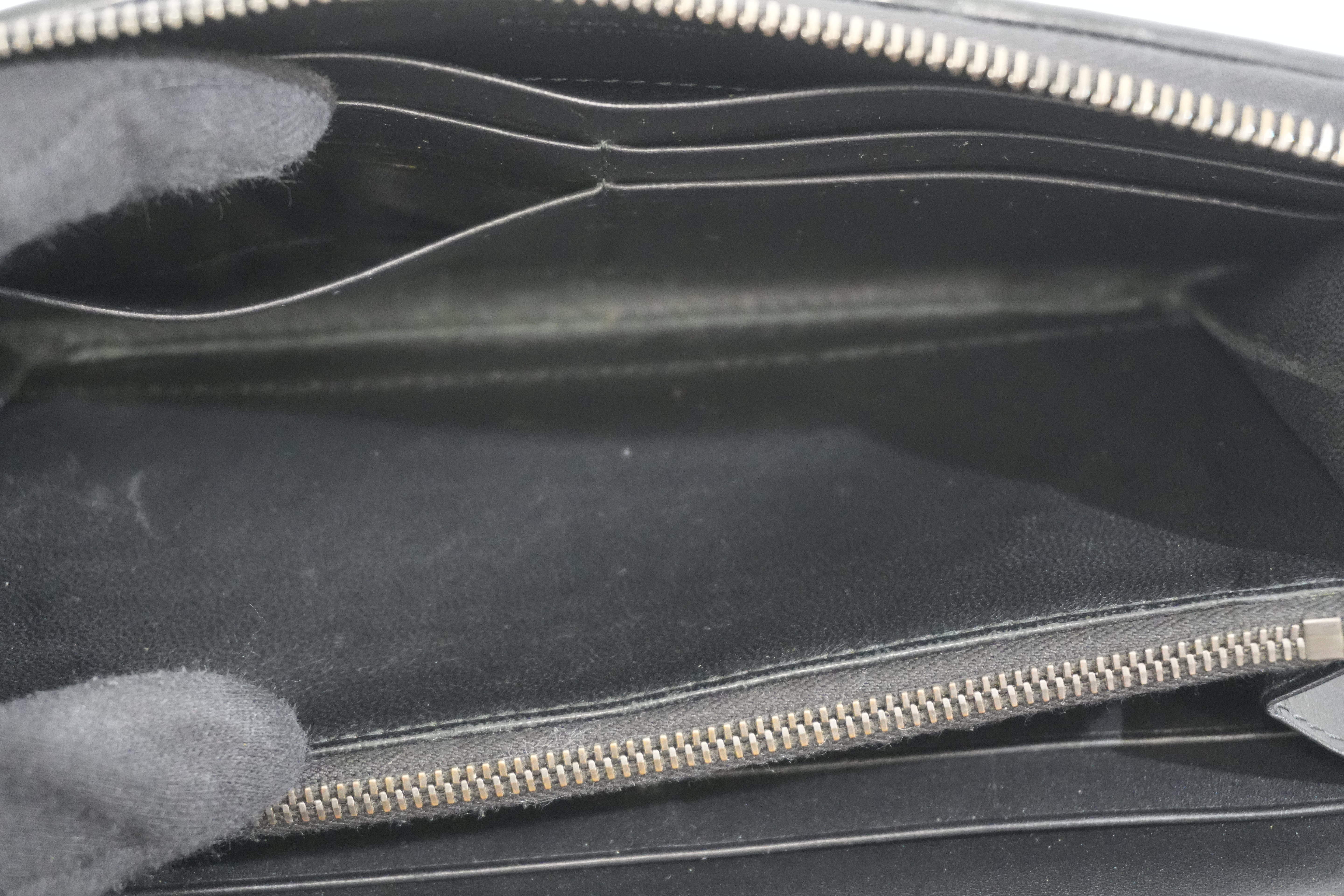 Pre-owned Bottega Intercciato Zippy Long Wallet Black