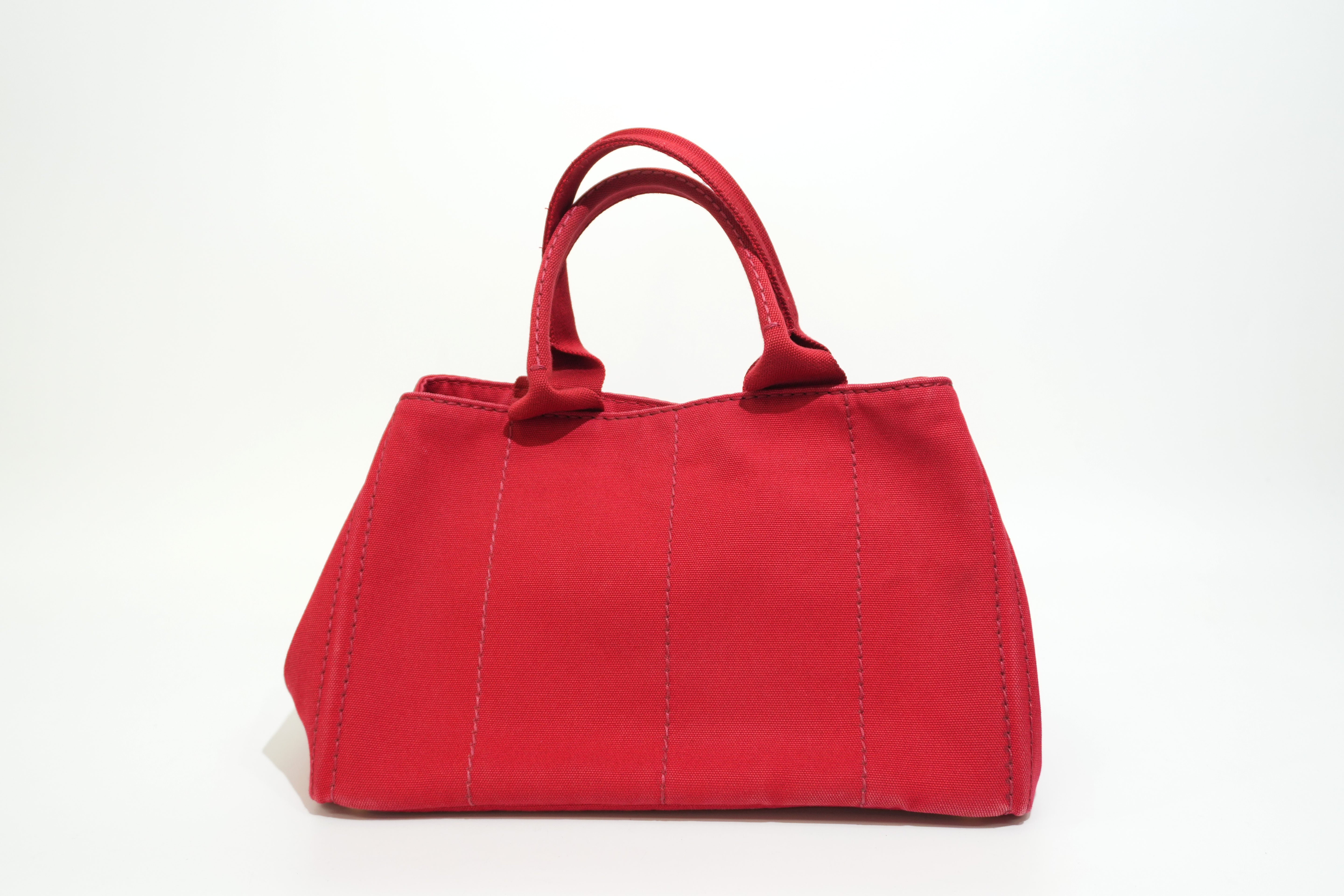 Pre-owned Prada Canapa Handbag Red