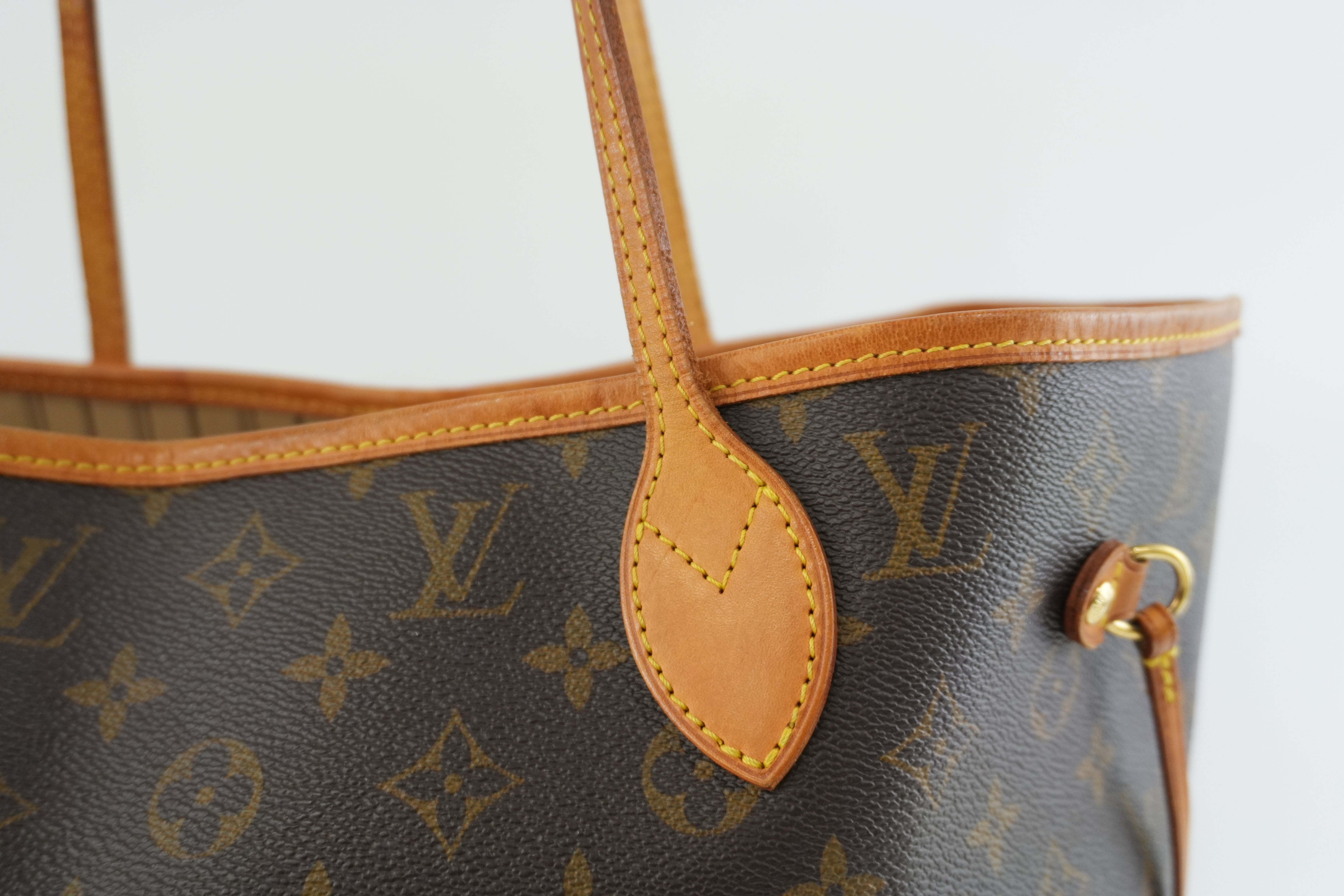 Louis Vuitton Monogram Neverfull MM Shoulder Tote Bag Used