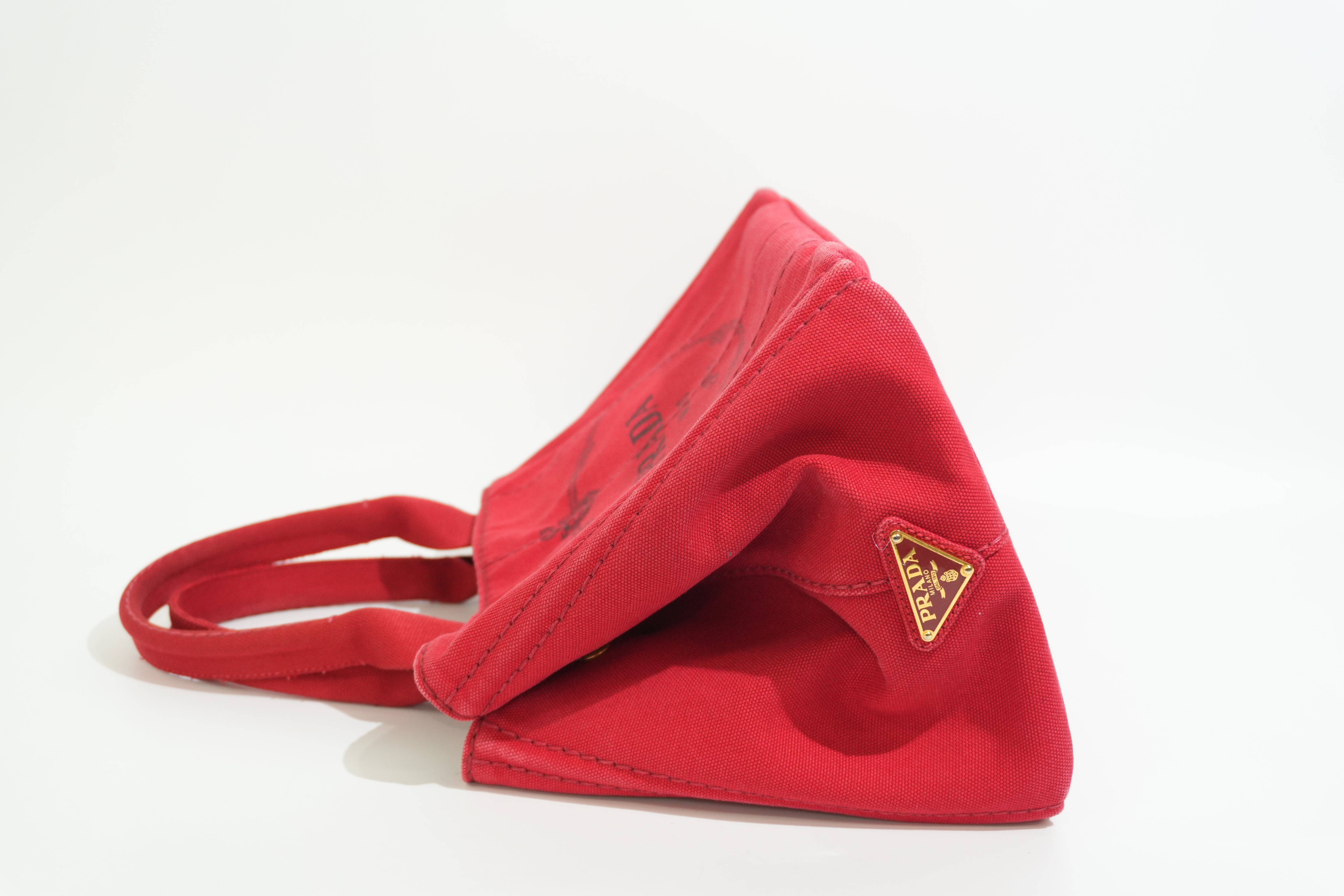 Pre-owned Prada Canapa Handbag Red